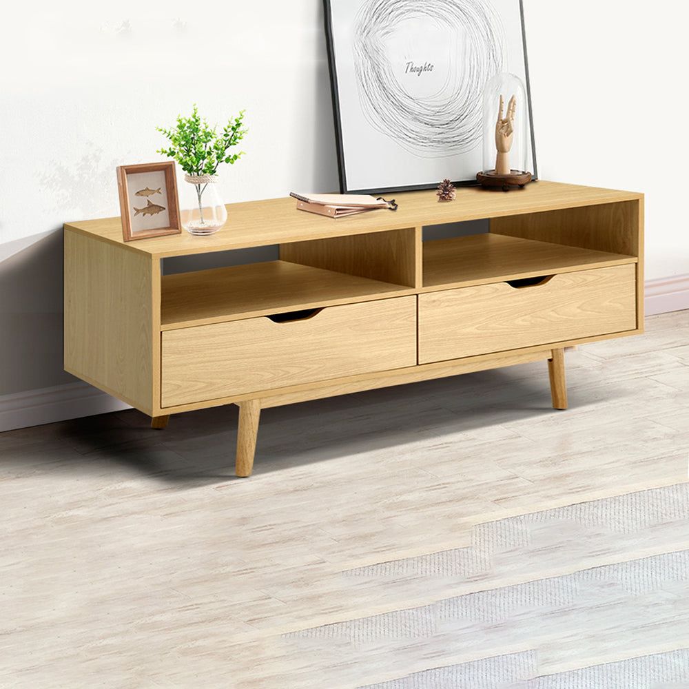Artiss 120cm Pine TV Stand with Storage - Modern Entertainment Center for Living Room, Bedroom & Home Theater