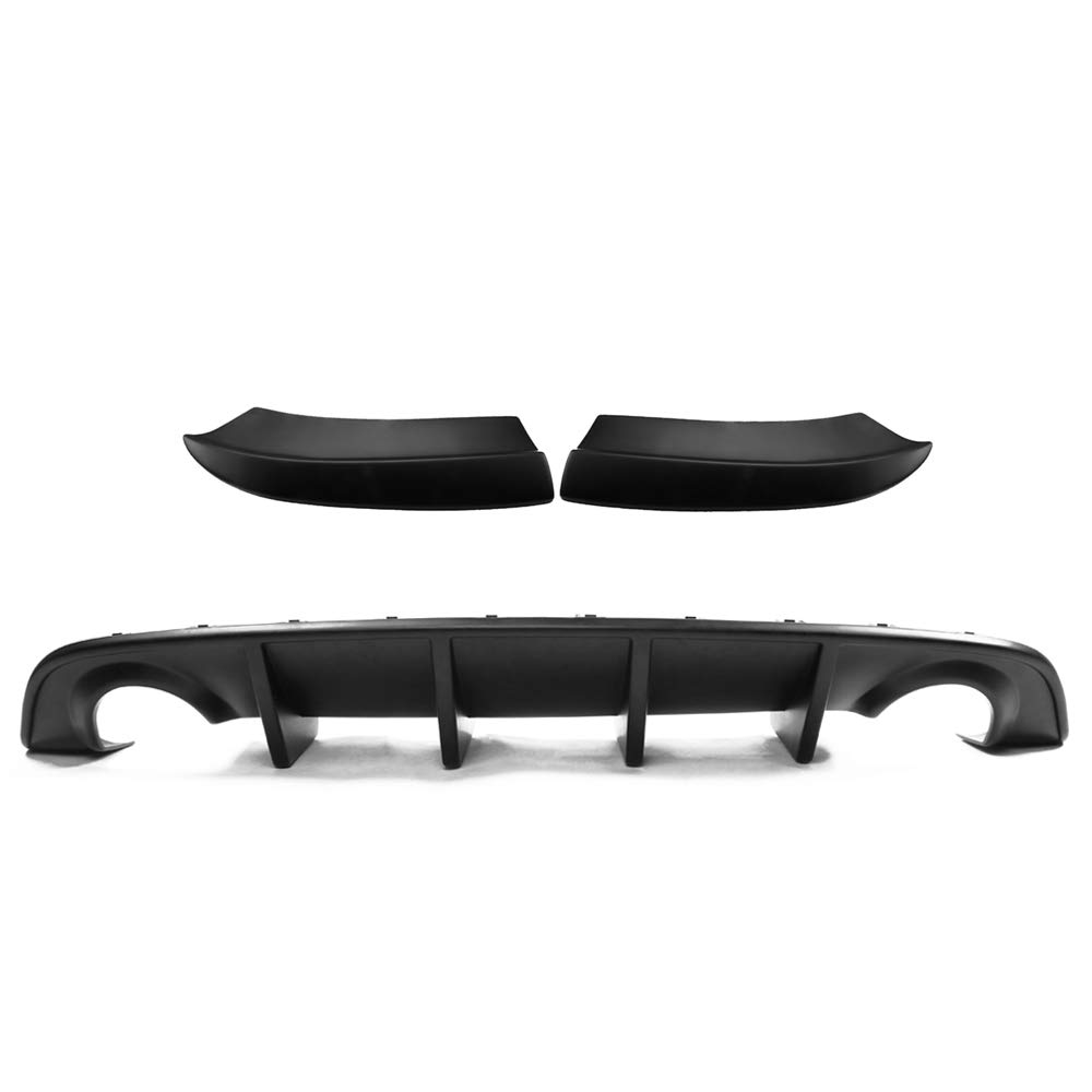 IKON MOTORSPORTS Rear Bumper Diffuser & Side Skirts Lip Kit for 2015-2023 Dodge Charger SRT | Factory Style PP Splitter Spoiler Chin Diffuser Body Kit | Perfect for Car Shows & Street Performance Upgrades
