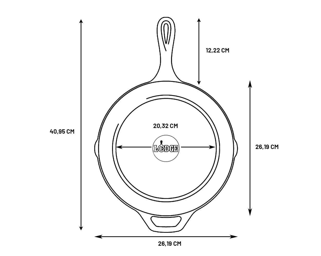 Lodge 10.25 Inch Pre-Seasoned Cast Iron Skillet with Teardrop Handle - Oven, Stove, Grill & Campfire Safe - Perfect for Searing, Baking & Outdoor Cooking - Black