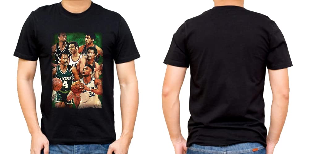 Milwaukee Bucks Legend Players T-Shirt - Vintage NBA Basketball Fan Jersey Tee for Men & Women - Perfect for Game Day, Sports Events & Casual Wear