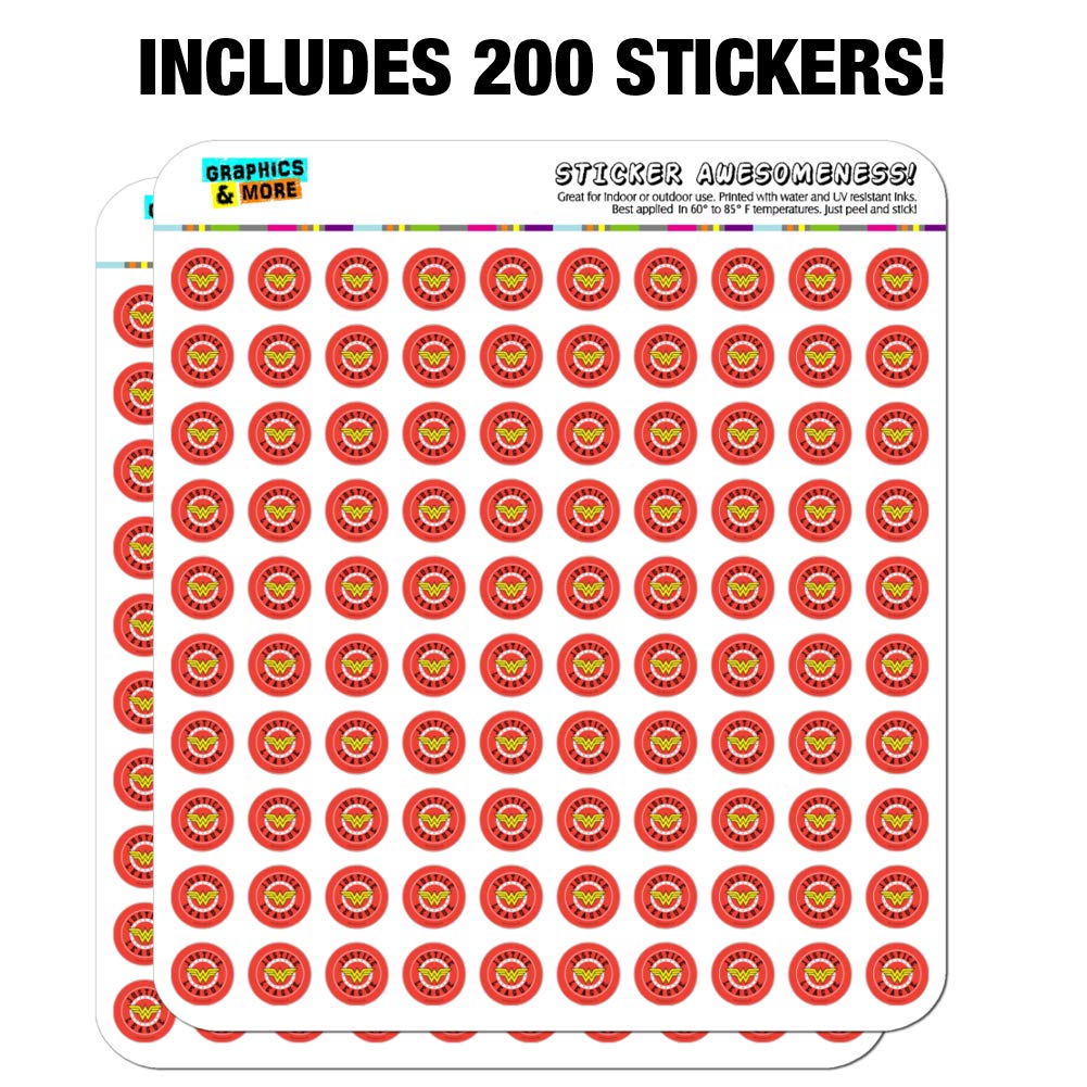 Justice League Wonder Woman Athletic Logo Planner Stickers - Scrapbooking, Crafting, Bullet Journal Supplies for DIY Projects & School Organization