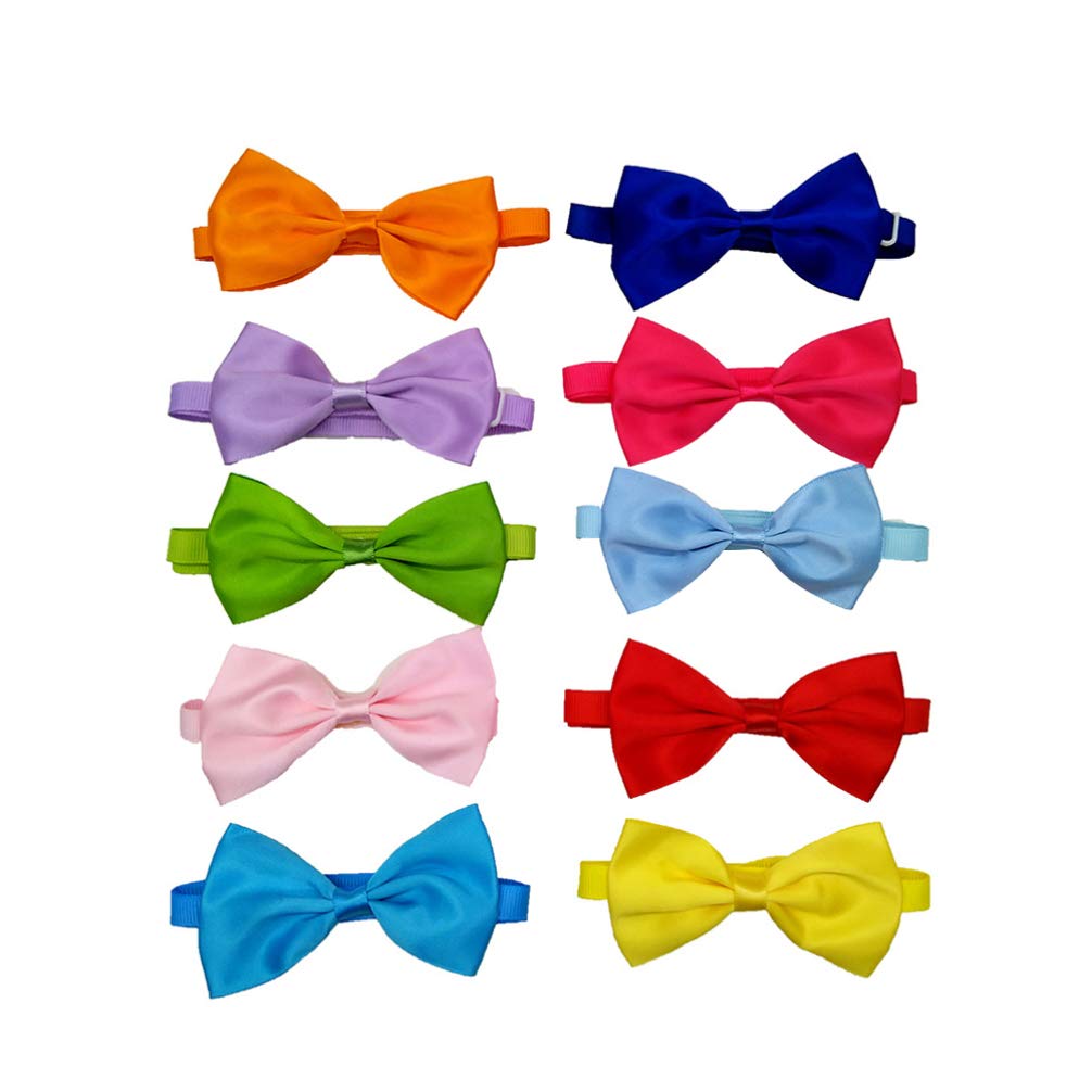 Balacoo 10pcs Adjustable Dog Collars with Bows - Handcrafted Pet Neck Decorations for Dogs & Cats - Perfect for Pet Parties, Photo Shoots & Daily Fashion Accessories