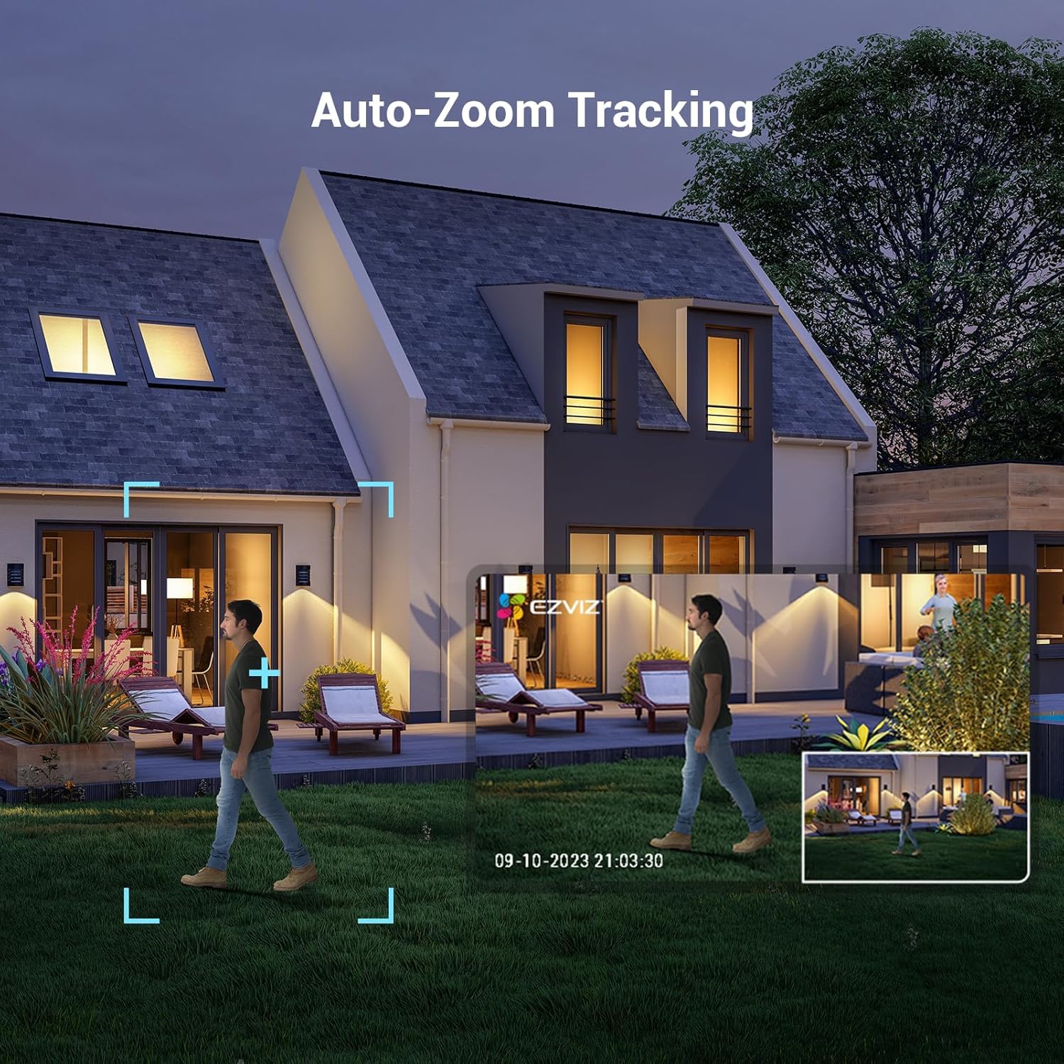 EZVIZ C8c 5MP Outdoor Security Camera - 3K Resolution, 360° View, AI Human & Vehicle Detection, Auto-Tracking, Color Night Vision, 2-Way Audio, Siren, Alexa Compatible, IP66 Waterproof - Ideal for Home, Office & Business Surveillance