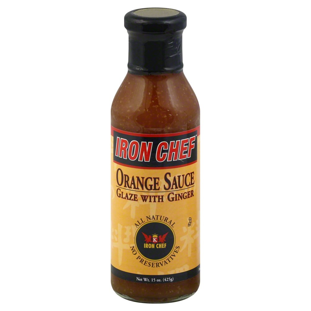 Iron Chef Orange Ginger Sauce Glaze - Pack of 8 Bottles | Sweet & Tangy Asian Marinade for Chicken, Fish & Stir Fry | Perfect for Grilling, Dipping & Cooking