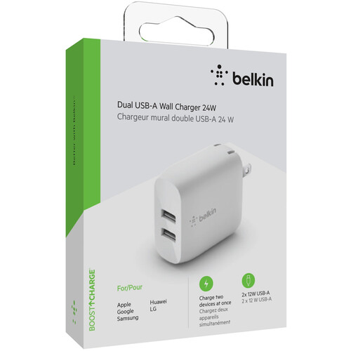 Belkin 24W Wall Adapter - Fast Charging USB-C Power Plug for iPhone, Samsung, Google Pixel | Perfect for Home, Office & Travel Charging