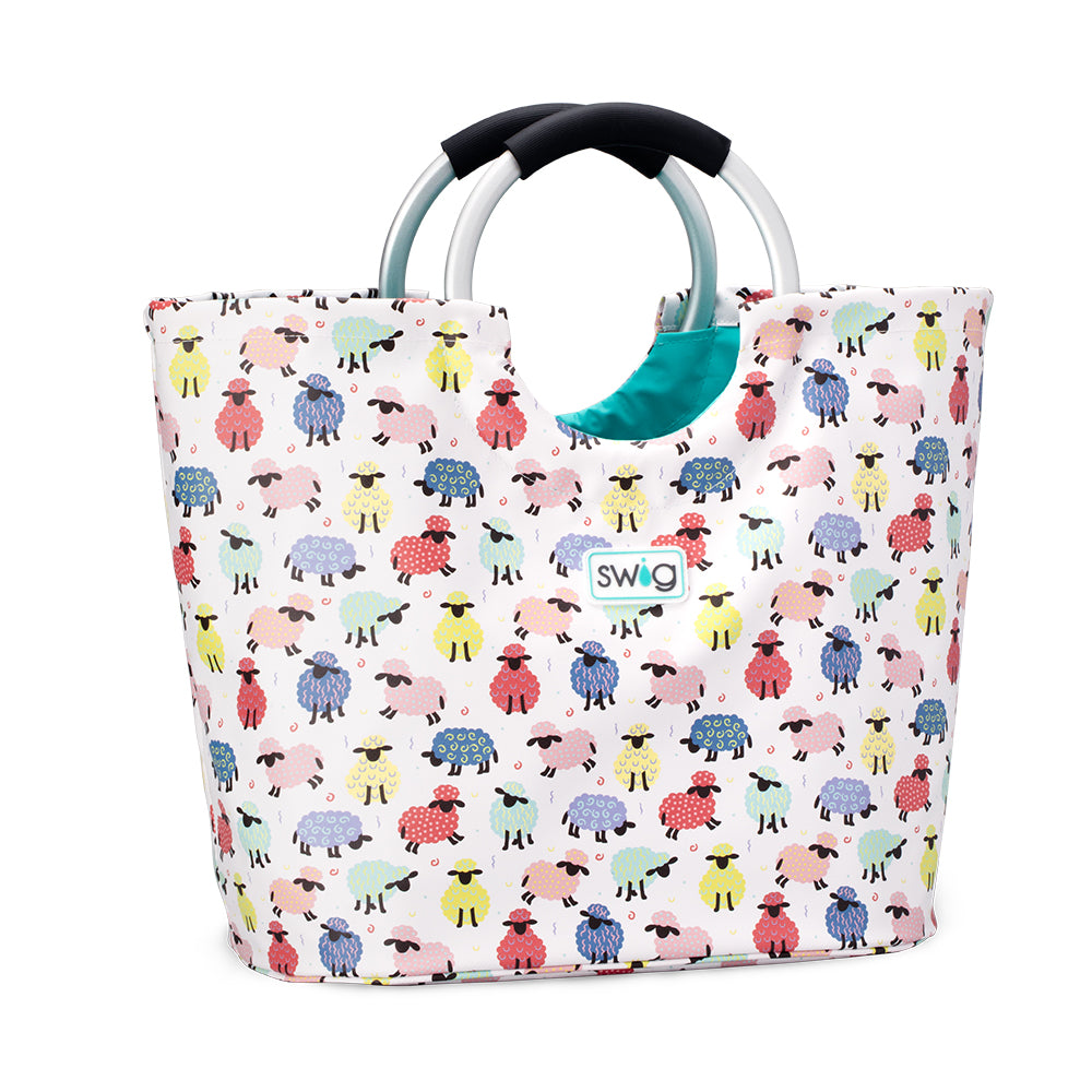 Counting Sheep Loopi Tote Bag - Cute & Durable Canvas Shopping Bag for Women, Perfect for Grocery, Beach, Work & Travel Accessories