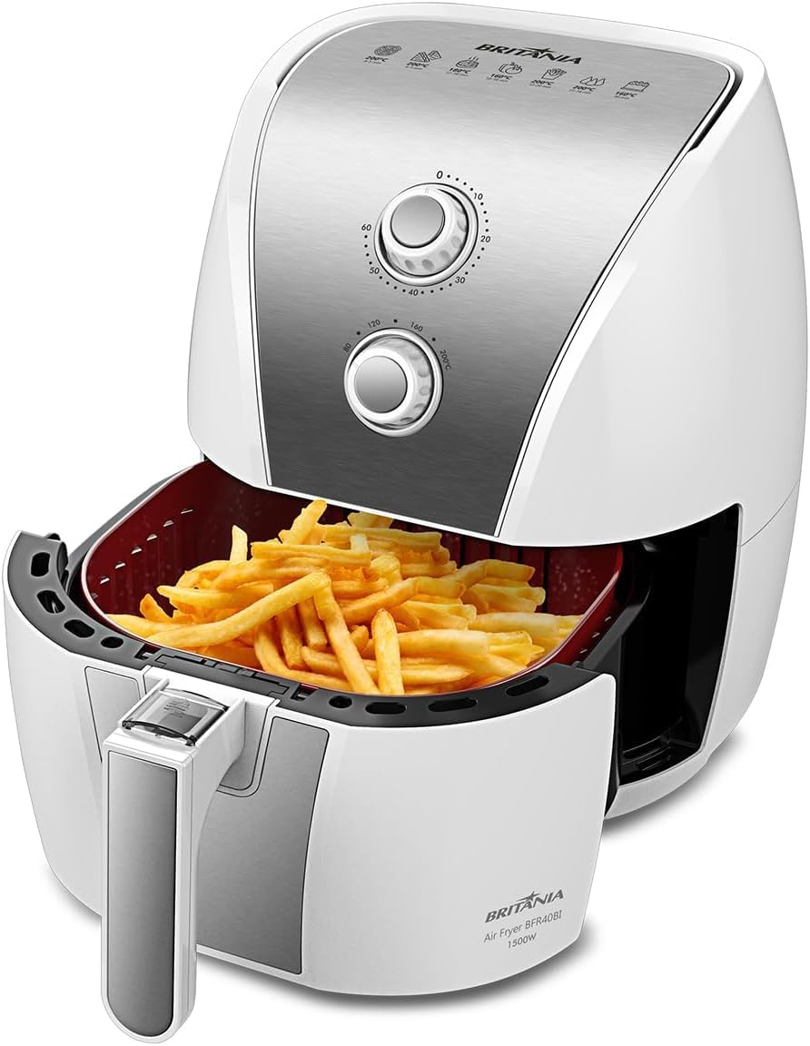 Britânia BFR40BI Redstone 5L Air Fryer 1500W 127V - Healthy Oil-Free Cooking for Family Meals, Snacks & Quick Meals