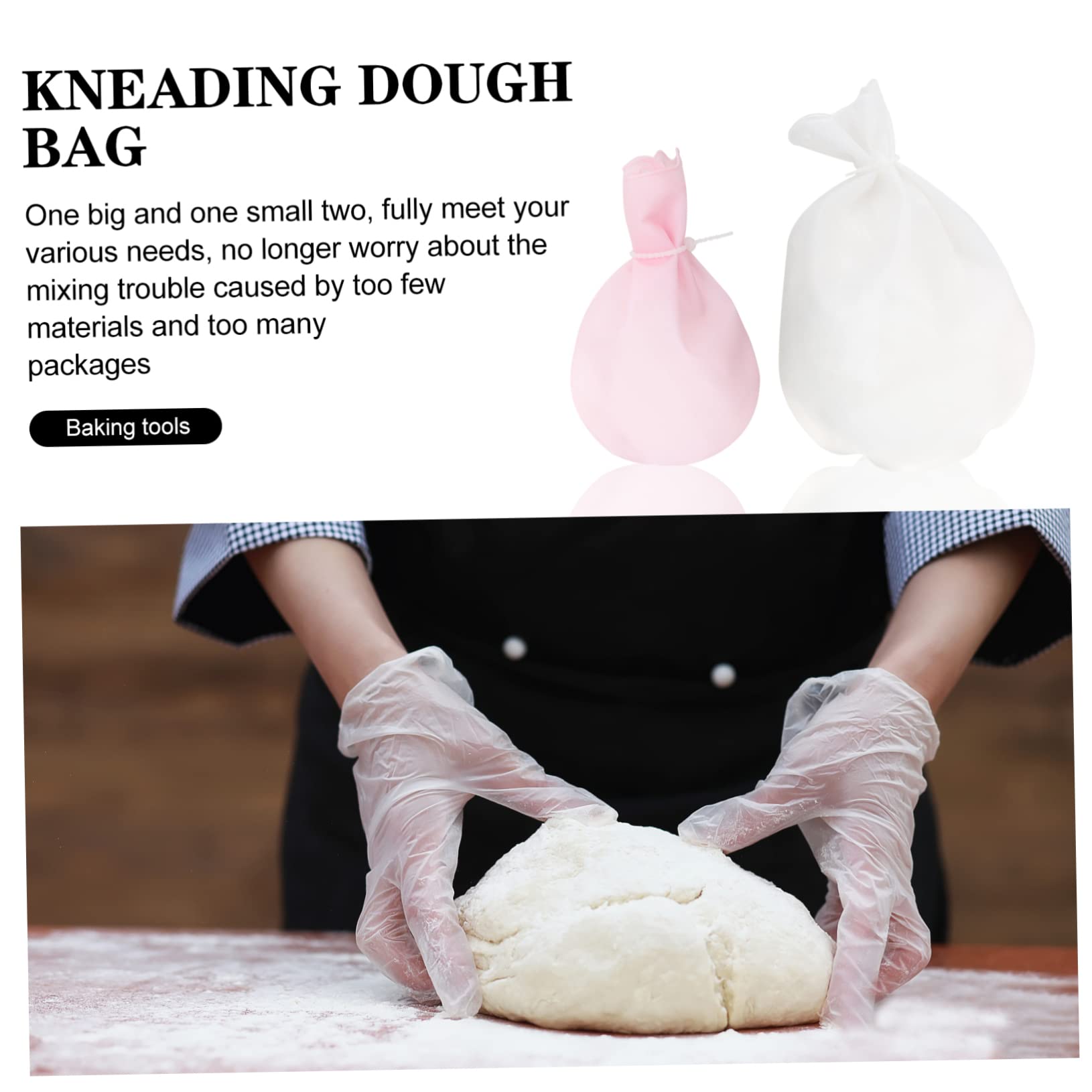 2-Pack Non-Stick Silicone Dough Bags for Baking - Perfect for Pastry, Noodles, Dumplings & Bread Making - Essential Kitchen Baking Tools for Home Cooks & Professional Chefs
