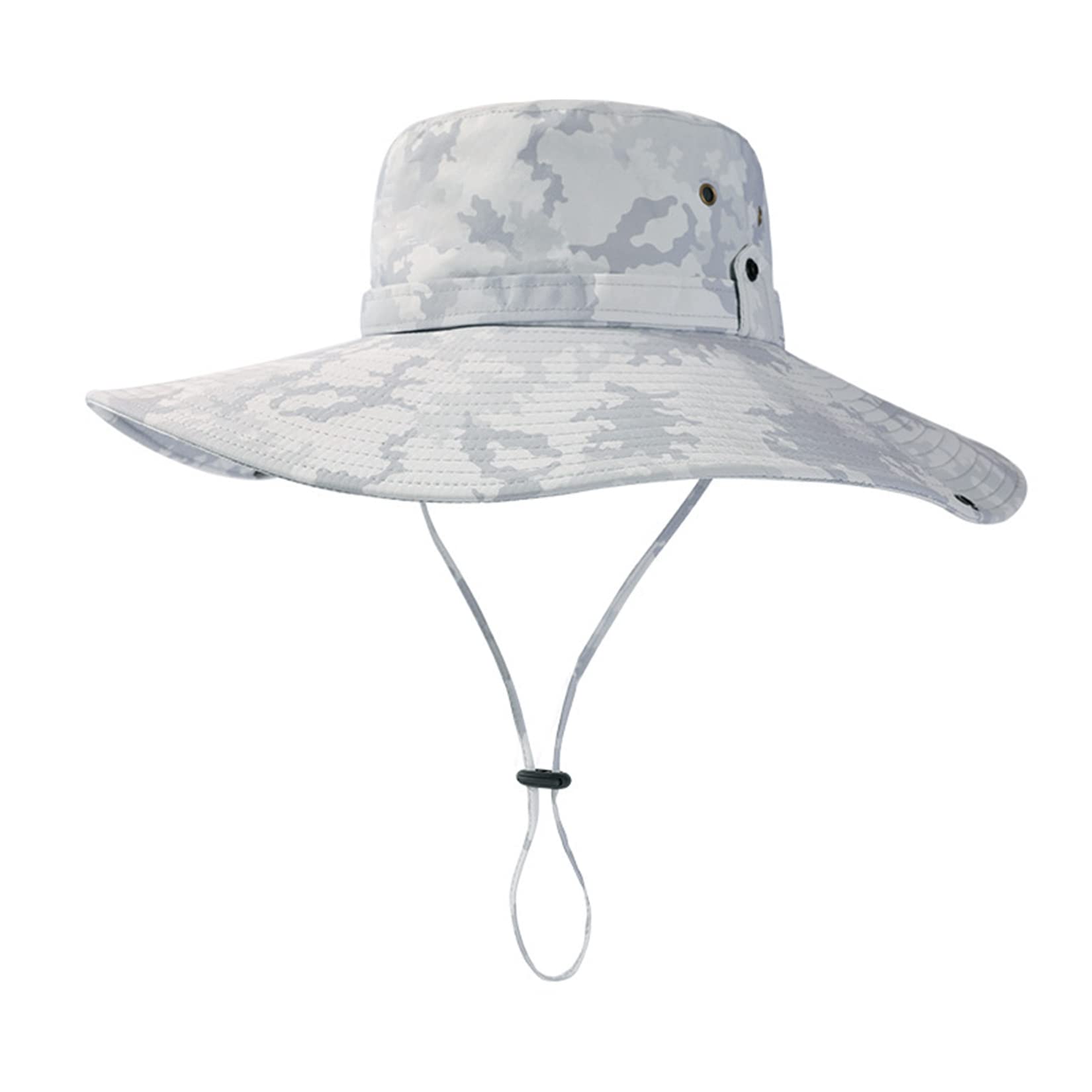 Men's Outdoor Fishing Hat - Wide Brim Breathable Mesh Cap with UV Protection | Camouflage Sun Shade Hat for Beach, Hiking & Camping