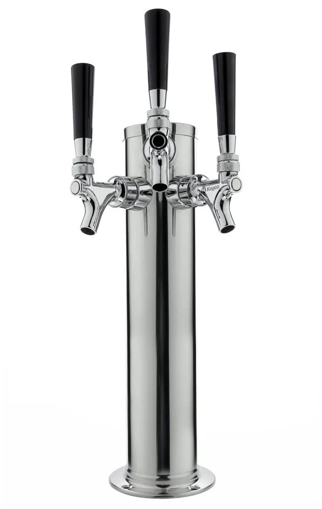 Kegco DT145-3S Stainless Steel Beer Tower - Commercial & Home Bar Draft Beer Dispenser for Parties, Restaurants & Pubs