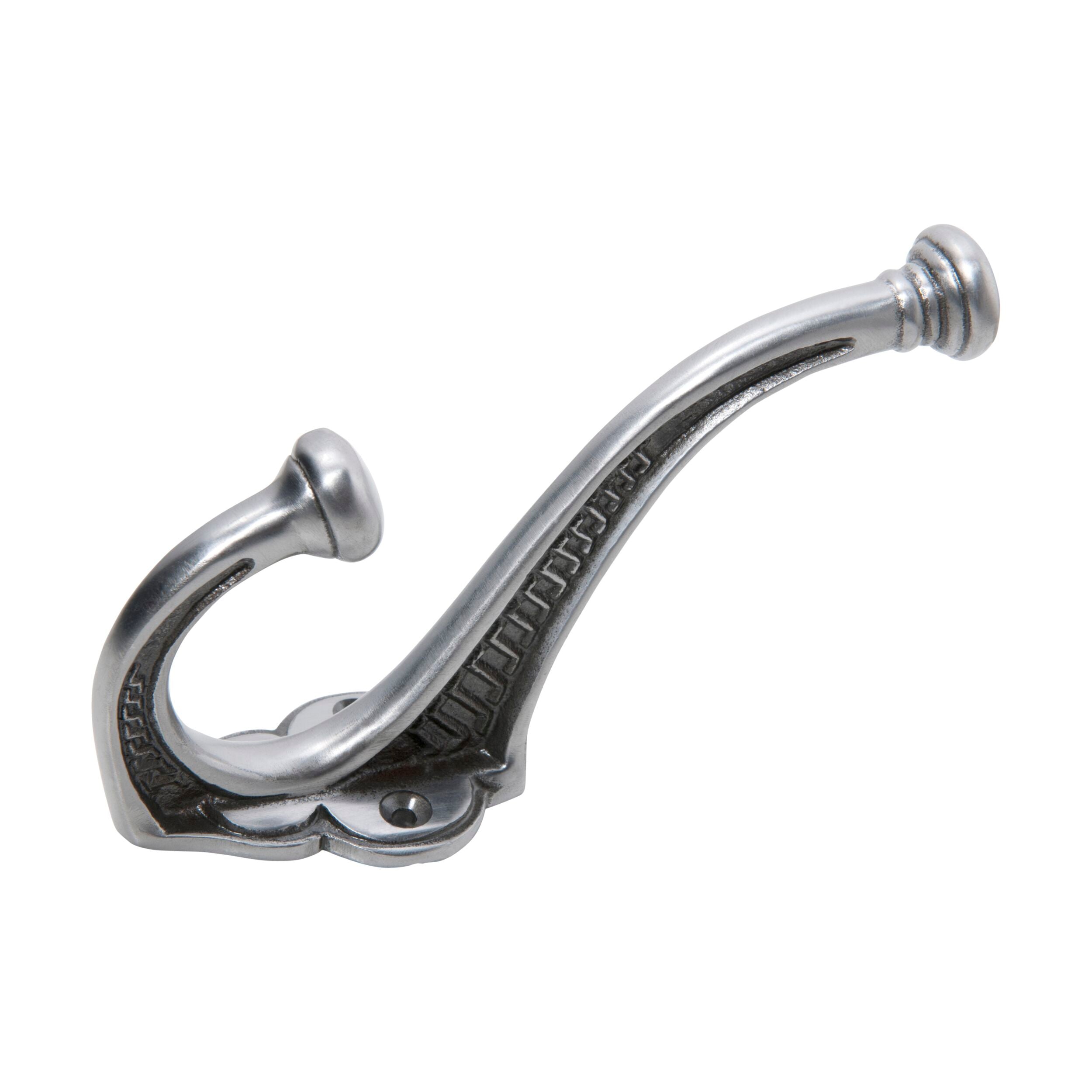 3950 Edwardian Iron Polished Metal Hat & Coat Hook - 5.7