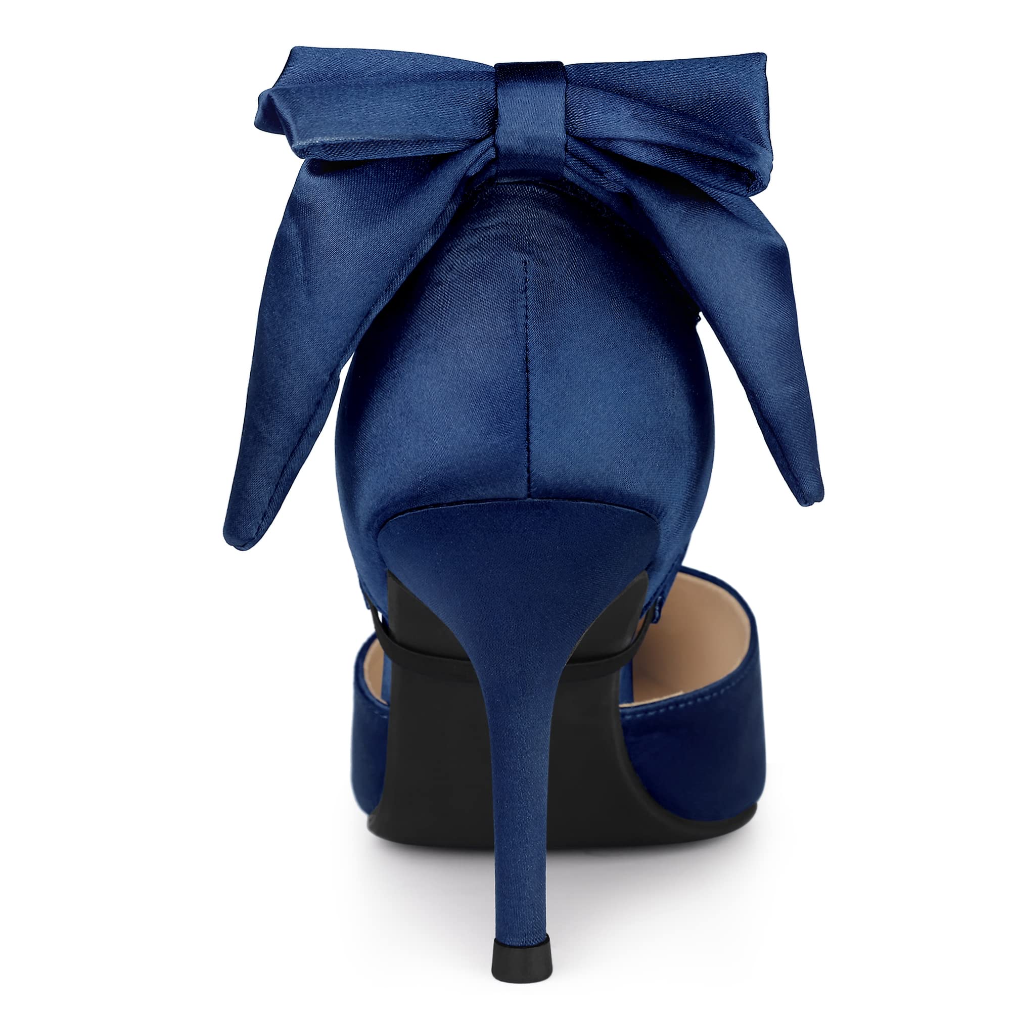 Allegra K Women's Pointed Toe Bow Satin Stiletto Heel Pumps - Elegant High Heels for Parties, Weddings & Evening Events