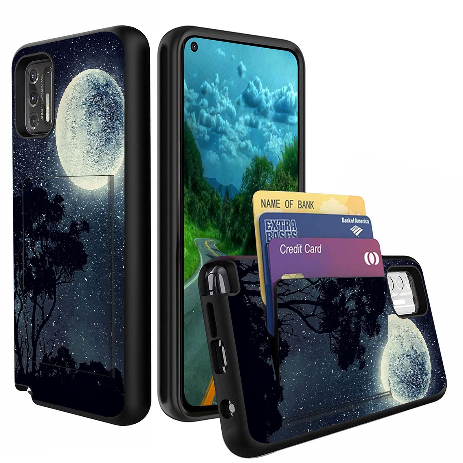 Durable Dual Layer Protective Case for Motorola Moto G Stylus 2021 - Shockproof Wallet Cover with Credit Card & ID Holder - Perfect for Everyday Use, Travel and Business Meetings