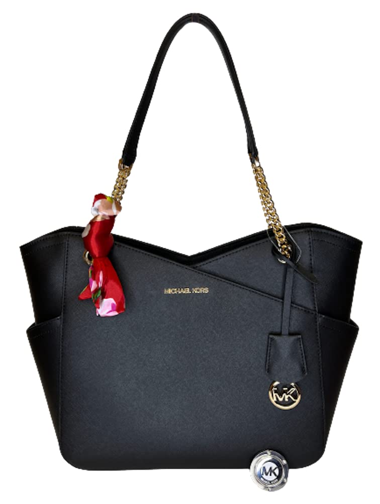 Michael Kors Jet Set Travel Large Chain Shoulder Tote Bag with Purse Hook - Stylish Work & Travel Handbag for Women, Perfect for Office, Commuting and Weekend Getaways