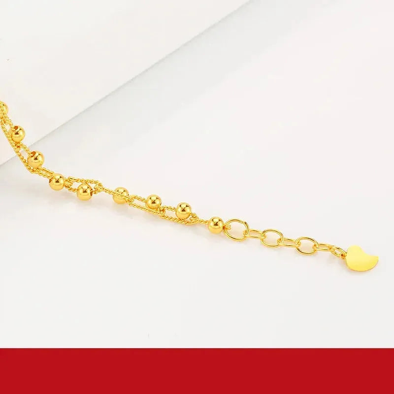 24K Pure Gold Bracelet for Women - 999 Solid Real Gold Bangle - Elegant Romantic Classic Jewelry Gift for Anniversary, Birthday & Valentine's Day - Trendy 2023 Luxury Fashion Accessory for Parties & Special Occasions