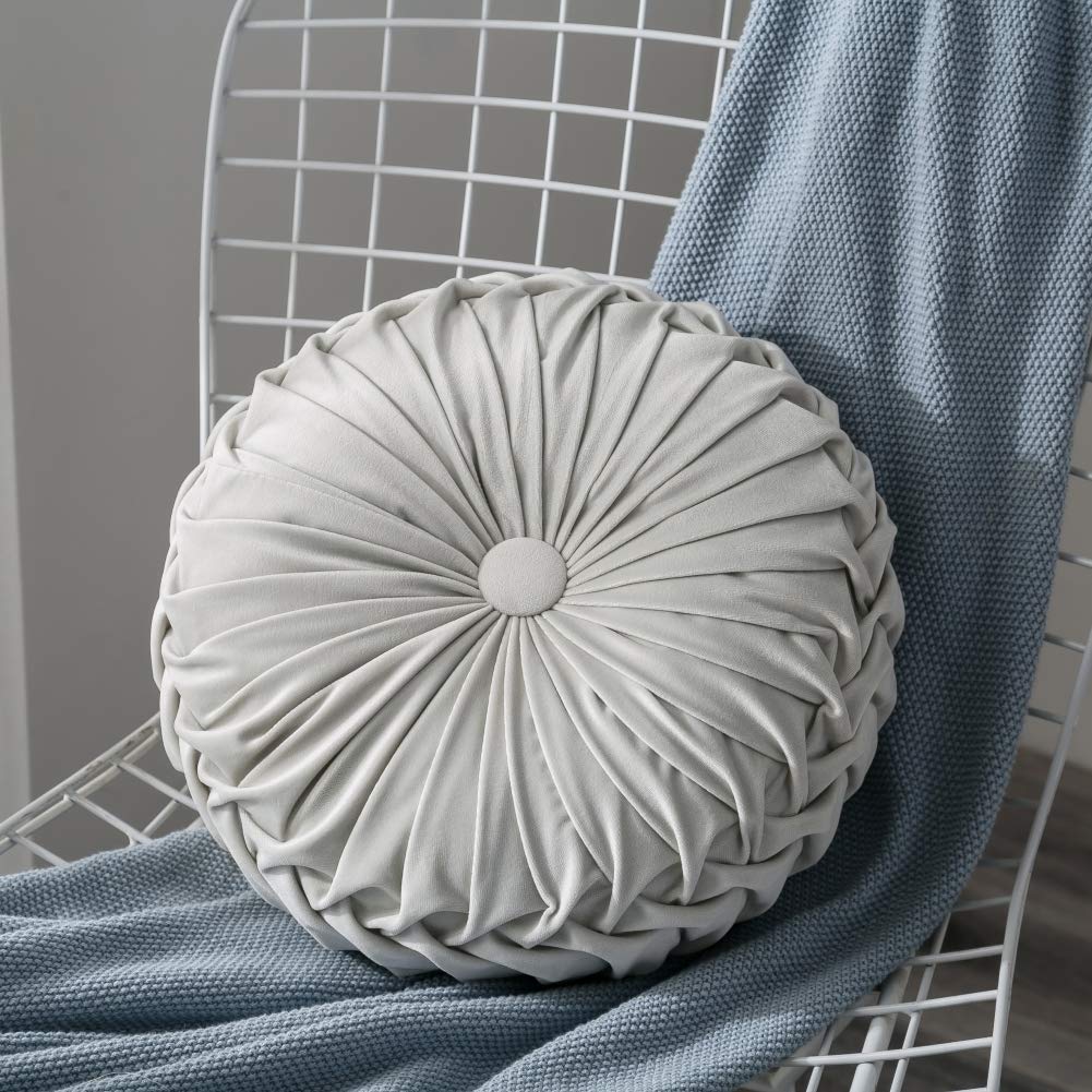Velvet Round Throw Pillows - Soft Pumpkin Decorative Pillows for Sofa, Chair, Bed & Car - Cozy Home Decor & Floor Cushions for Living Room, Nursery & Seasonal Decorations