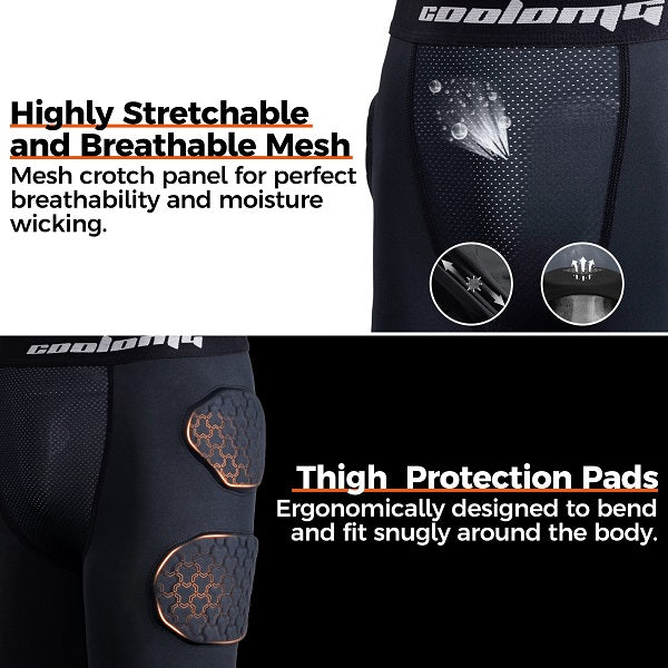 CF007 Football Girdle with Built-in Padded Leggings & Knee Pads - Protective Compression Base Layer for Football, Rugby & Contact Sports Training