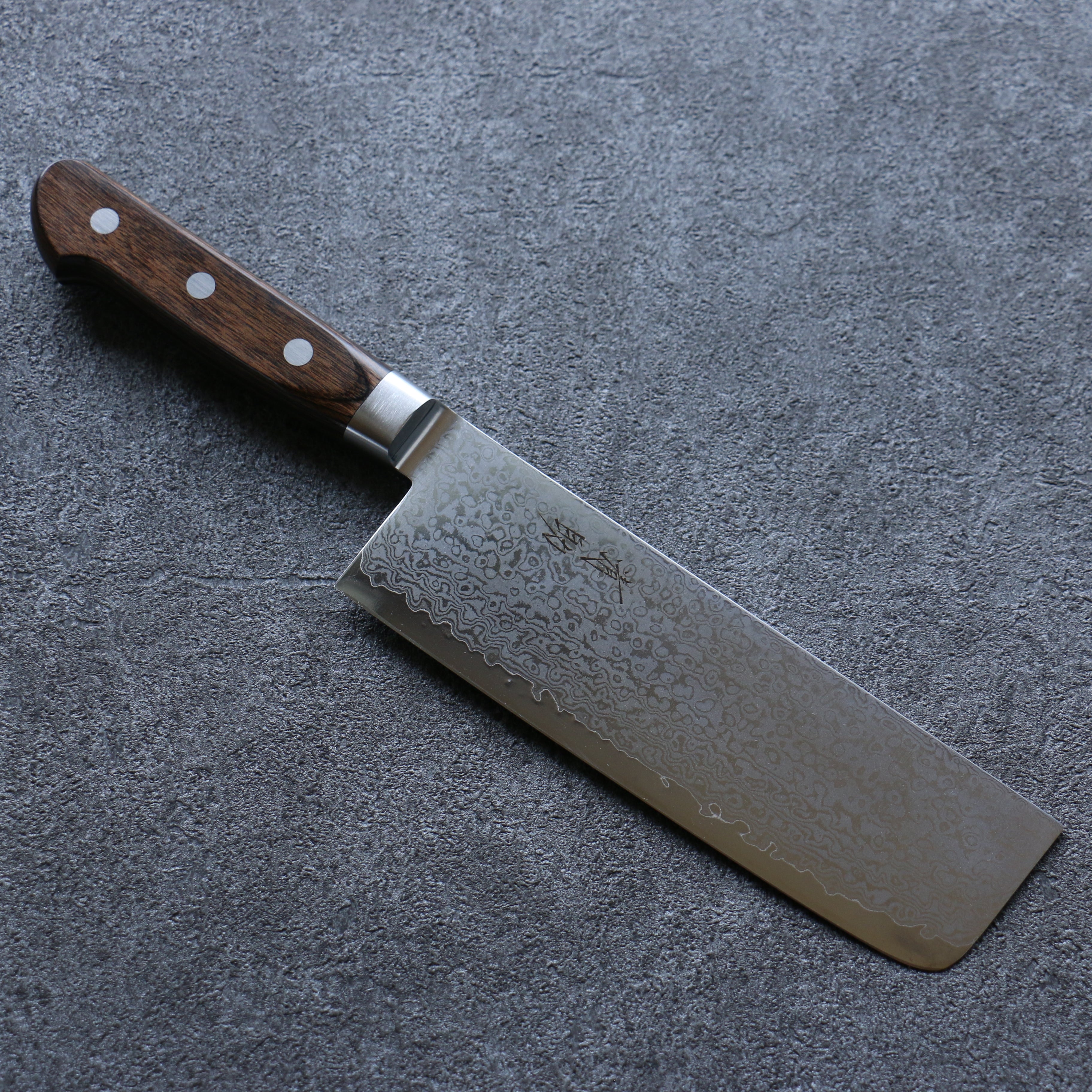Premium Seisuke VG10 33-Layer Damascus Nakiri Knife 165mm - Japanese Kitchen Knife with Brown Pakkawood Handle - Perfect for Slicing Vegetables, Fruits & Sushi Preparation