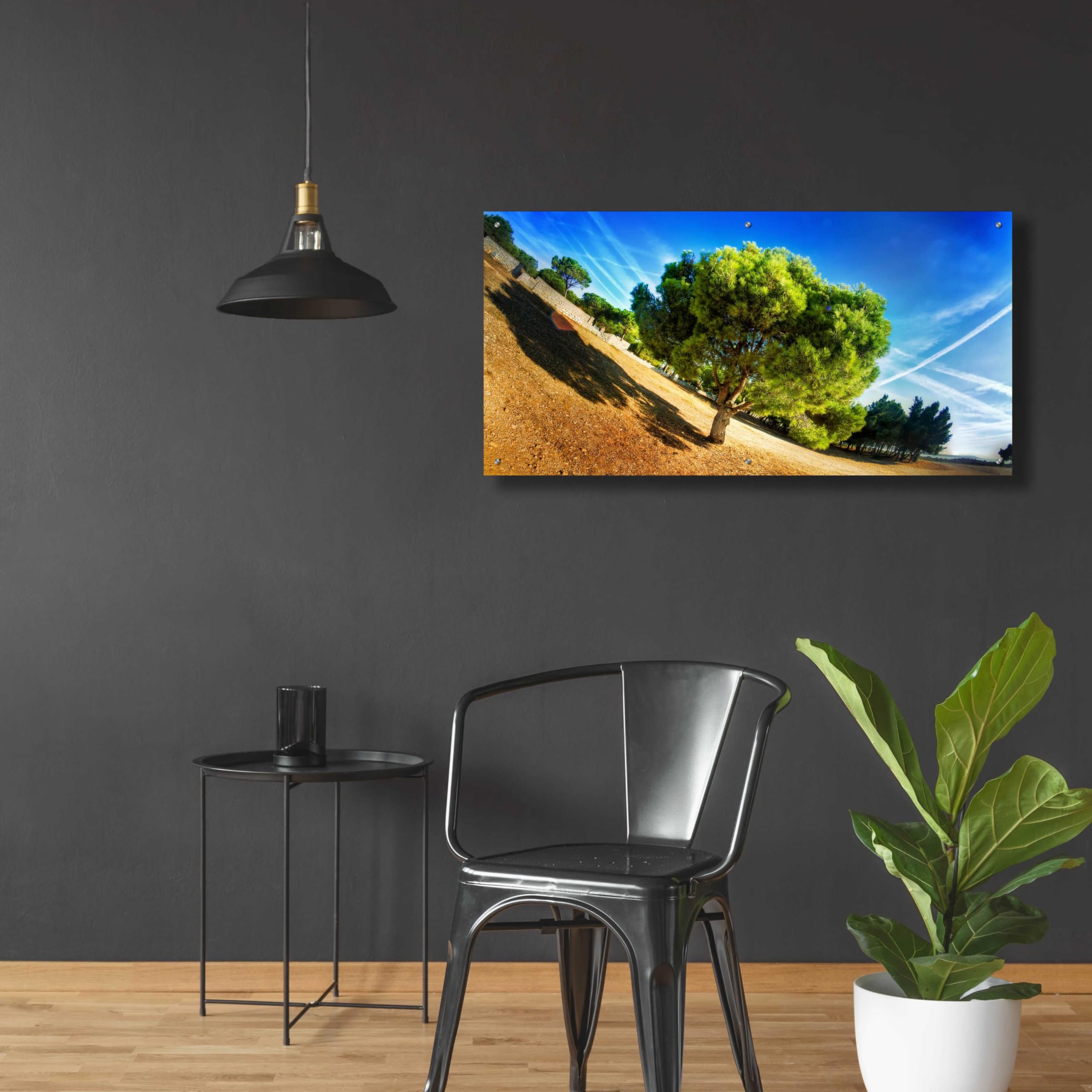 Epic Art 'Summer Tree' by Sebastien Lory - 48x24 Inch Acrylic Glass Wall Painting - Modern Home Decor for Living Room, Bedroom & Office
