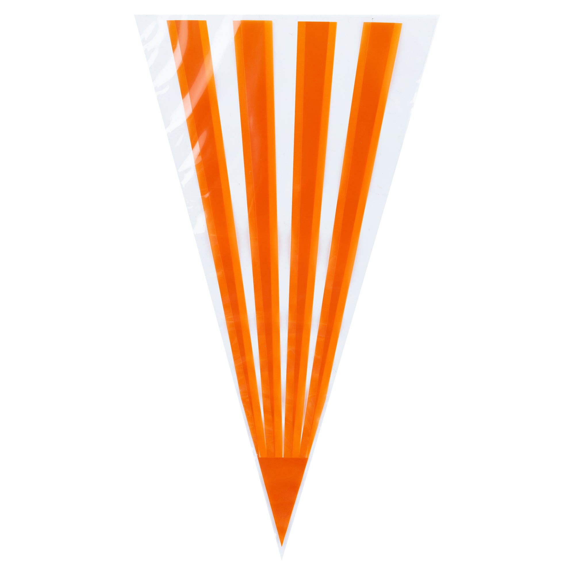 Plastic Cone Bags with Orange Stripes - 6x11 Inches, 8000 Count Box | Perfect for Party Favors, Candy, Snacks & Bulk Packaging