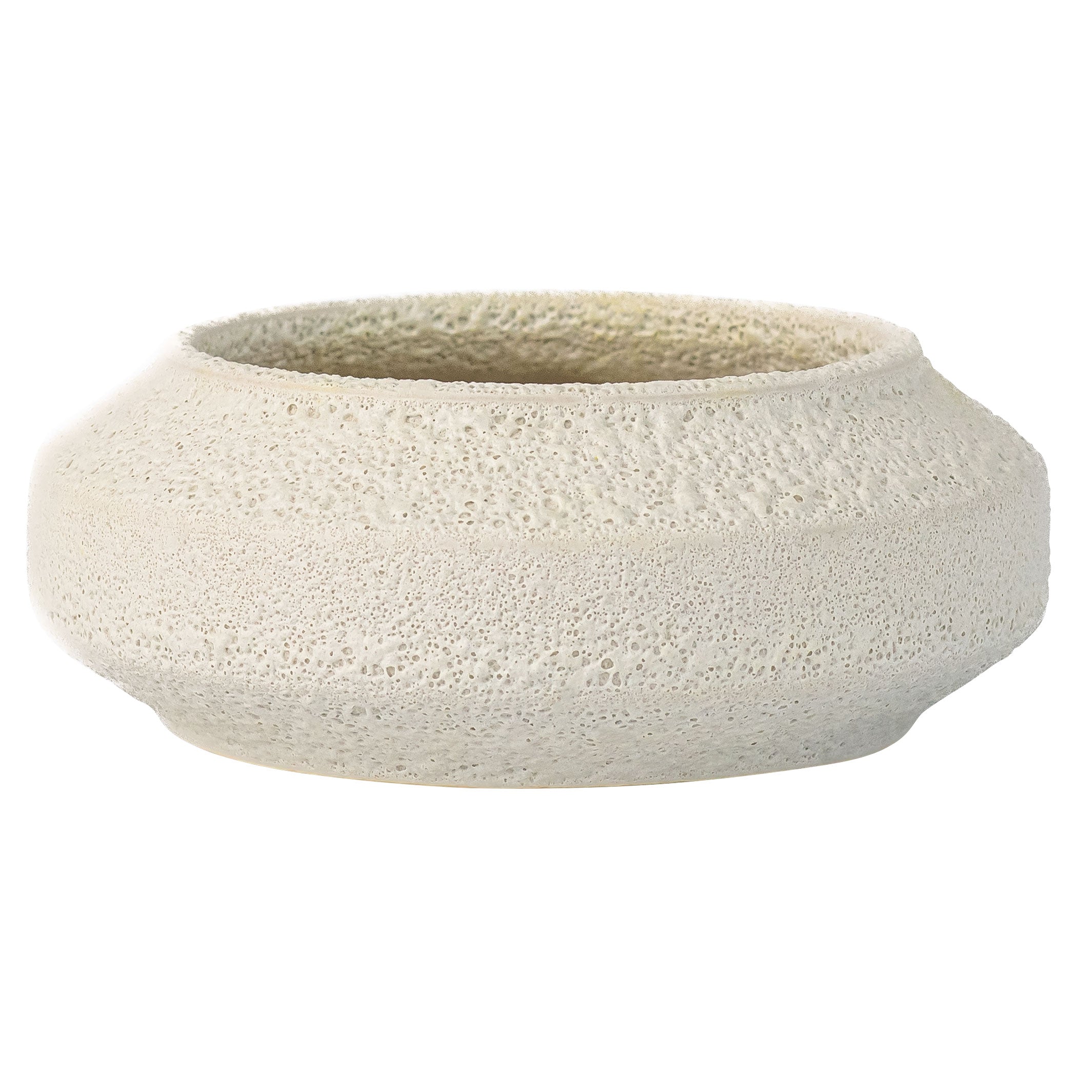 Cyan Design 11779 White on Terra Bowl - Porous Ceramic Decorative Bowl for Home Decor, Centerpiece, or Fruit Display - Perfect for Dining Table, Kitchen, or Living Room