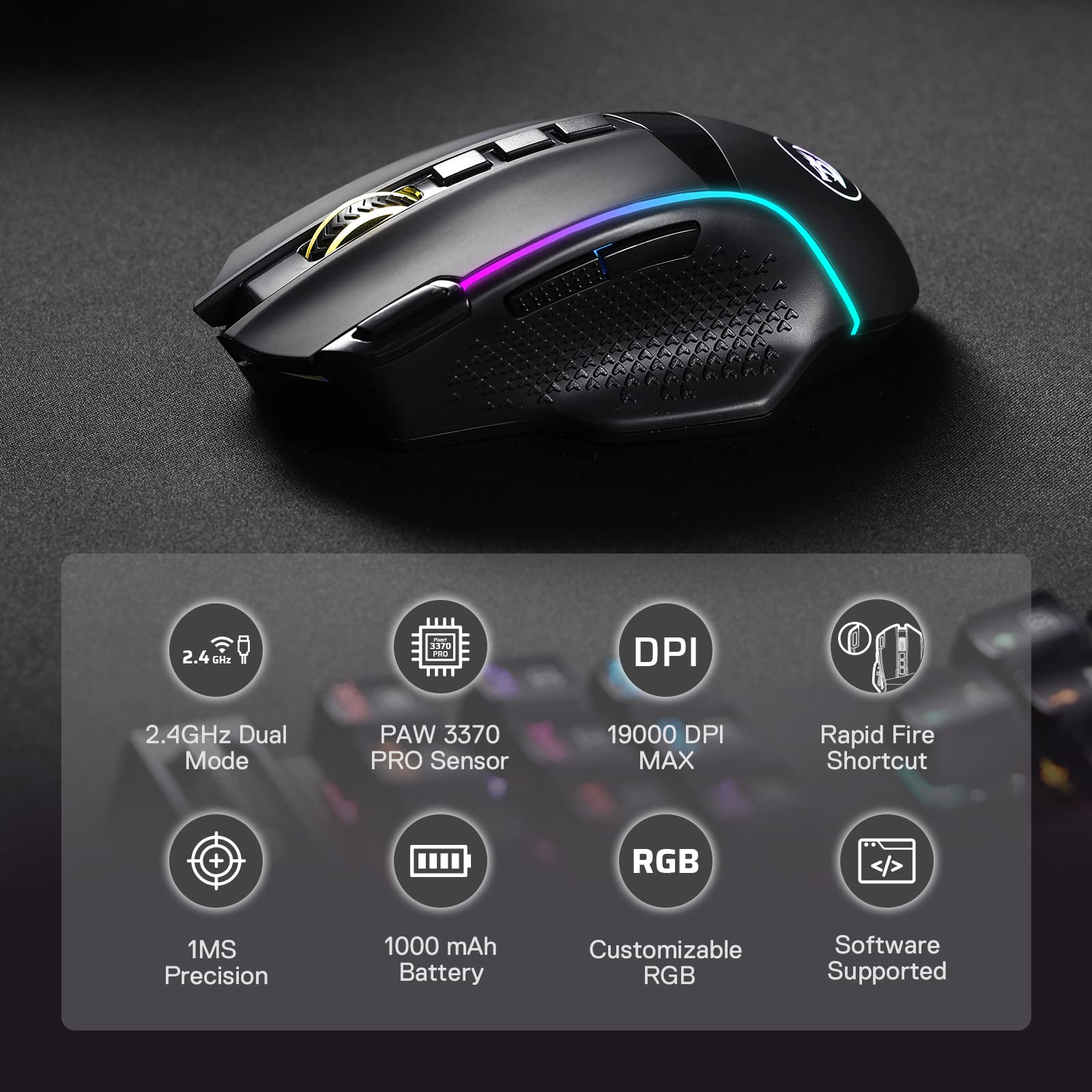 Redragon K628 PRO 60% Compact Mechanical Gaming Keyboard & M991 RGB Gaming Mouse Combo - Perfect for Esports, Streaming, and Office Work