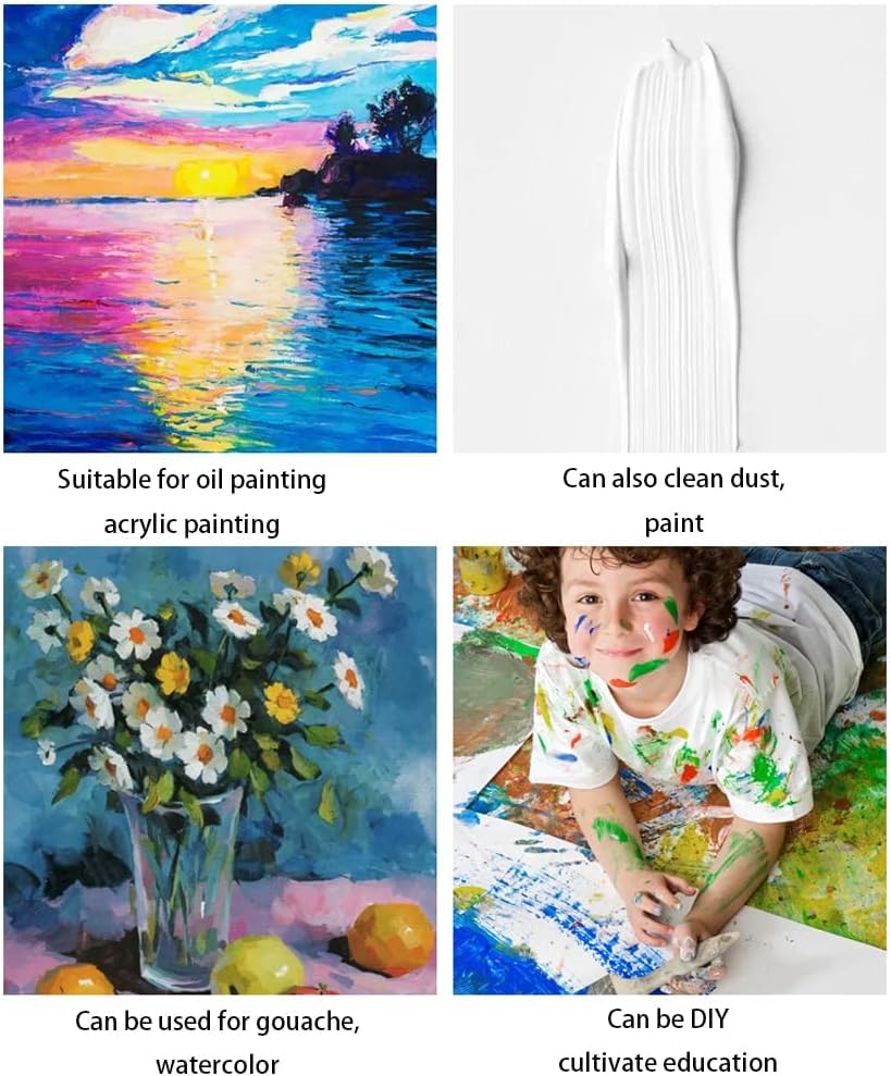 Keep Smiling Professional 60mm Acrylic Flat Brush Set with Wooden Handle - Artist Paint Brushes for Oil Painting, Watercolor & Acrylics - Perfect for Canvas, Portrait & Fine Art Painting