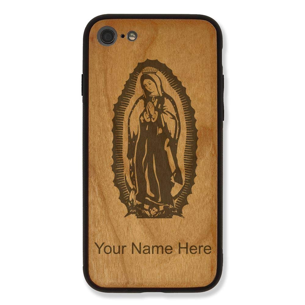 Custom Engraved Virgin of Guadalupe iPhone 7/8 Case - Premium Cherry Wood Protective Cover for Apple iPhone 7 & 8 - Perfect for Religious Gifts, Daily Use & Travel Protection