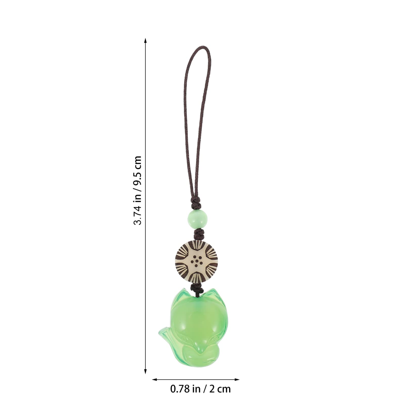 Fox Phone Lanyard - Cute Green Handmade Charm for Purse & Camera