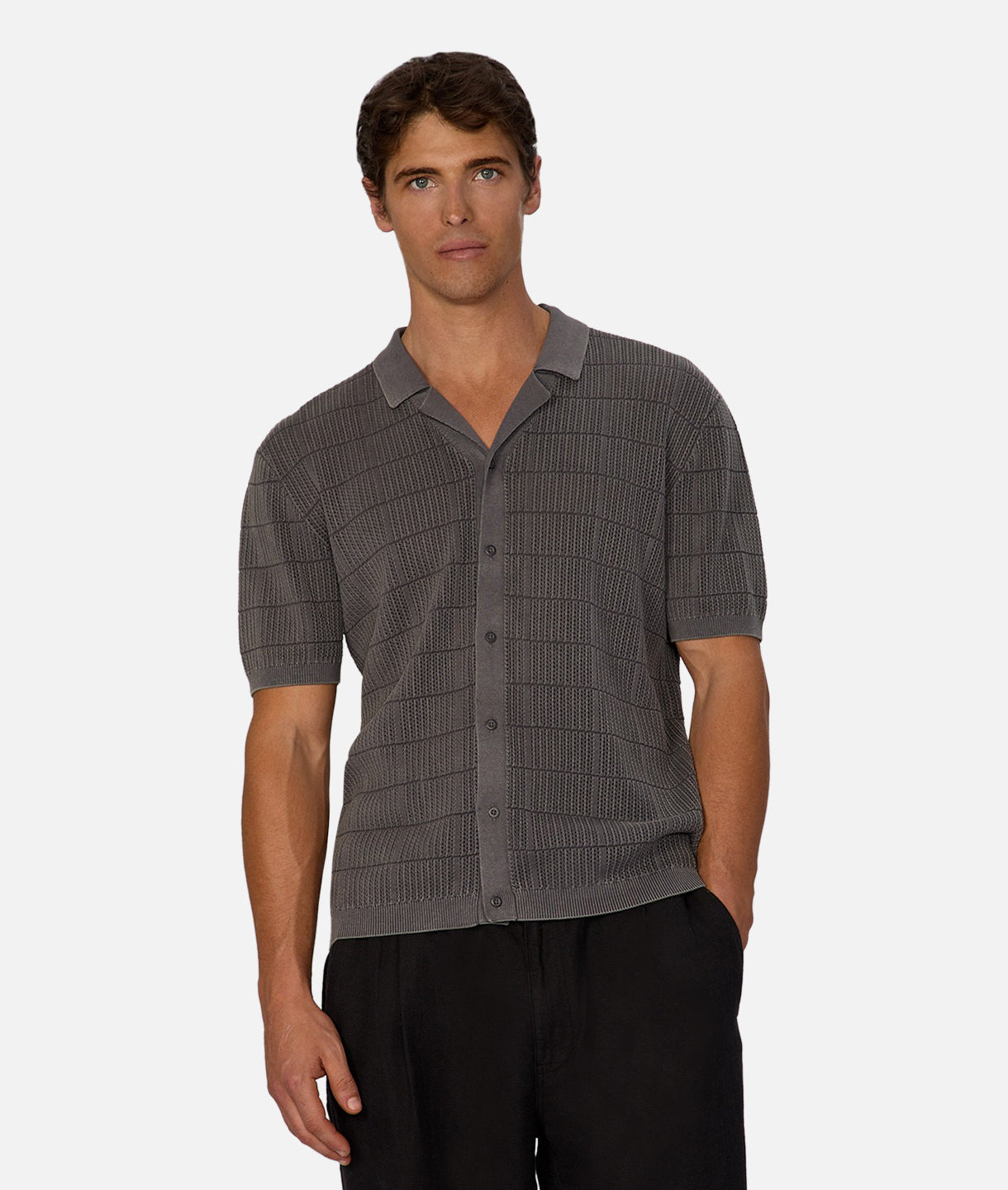 The Clemente Short Sleeve Shirt for Men - Premium Gun Metal Color Casual Button Up Shirt | Perfect for Summer Outfits, Office Wear & Weekend Relaxation