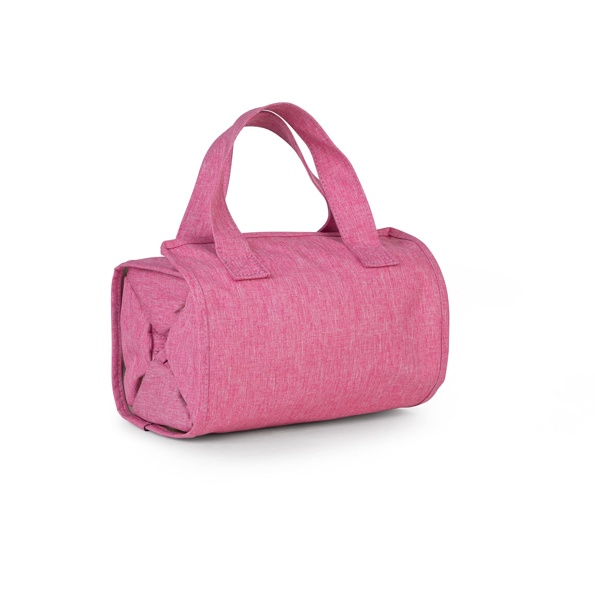 4-in-1 Hanging Toiletry Bag with Detachable PVC Pouches | Roll-Up Makeup Organizer for Travel | 600D Oxford Fabric Cosmetic Bag (Pink) - Perfect for Makeup, Skincare & Travel Essentials Organization