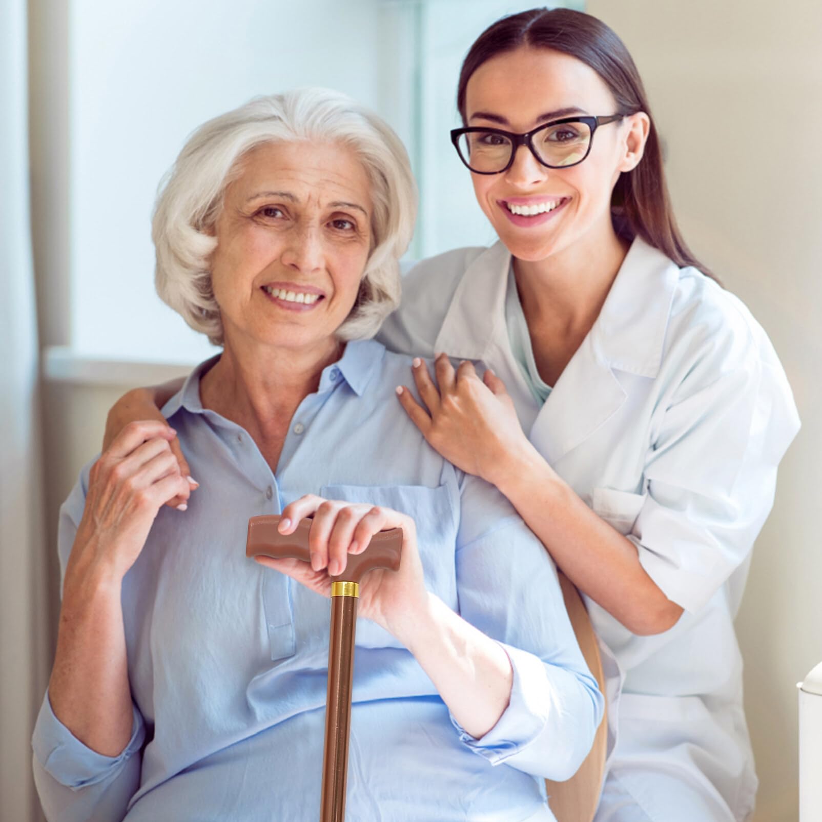 Healifty Adjustable Height Walking Cane for Women & Men - Comfortable T-Handle Cane for Seniors with Anti-Slip Rubber Tip - Ideal for Elderly Support, Injury Recovery & Daily Mobility Assistance