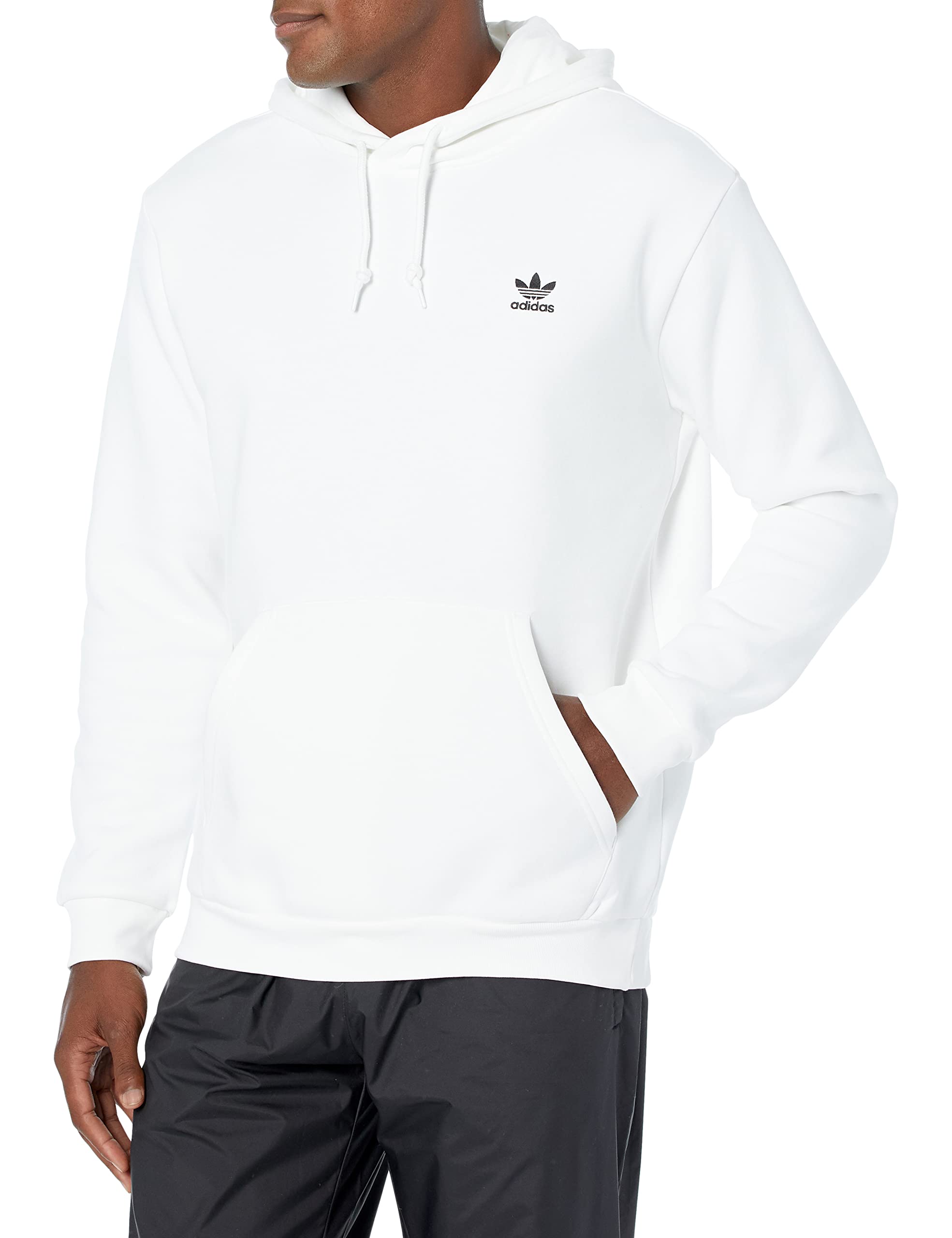 adidas Originals Men's Trefoil Essentials Hoodie - Classic Pullover Sweatshirt for Casual Wear & Street Style | Gym, Lounge & Everyday Comfort