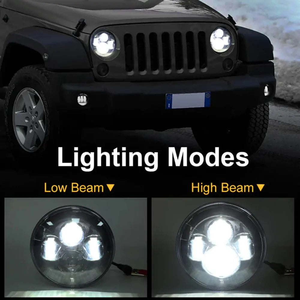 Jeep Wrangler JK LED Headlight Kit - 7