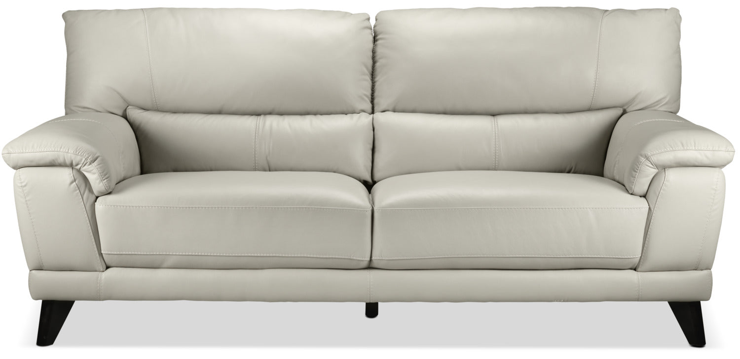 Premium Braylon Leather Sofa - Silver Grey | Modern & Comfortable Living Room Furniture for Home & Office