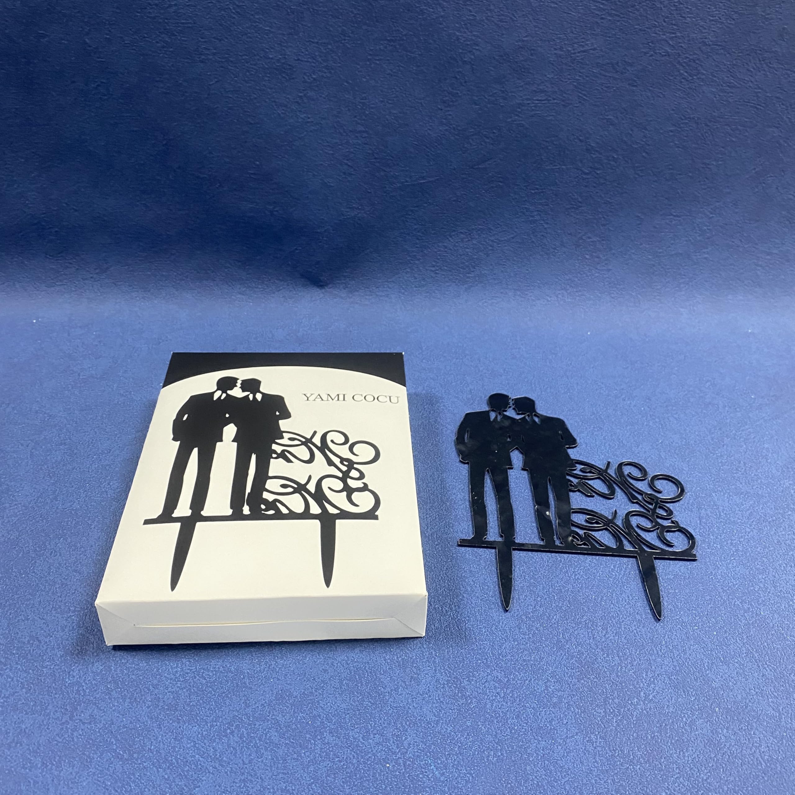 Mr & Mr Gay Wedding Cake Topper - Acrylic Silhouette Groom Couple - LGBTQ+ Wedding Decorations for Same-Sex Weddings, Anniversary Cakes & Pride Celebrations