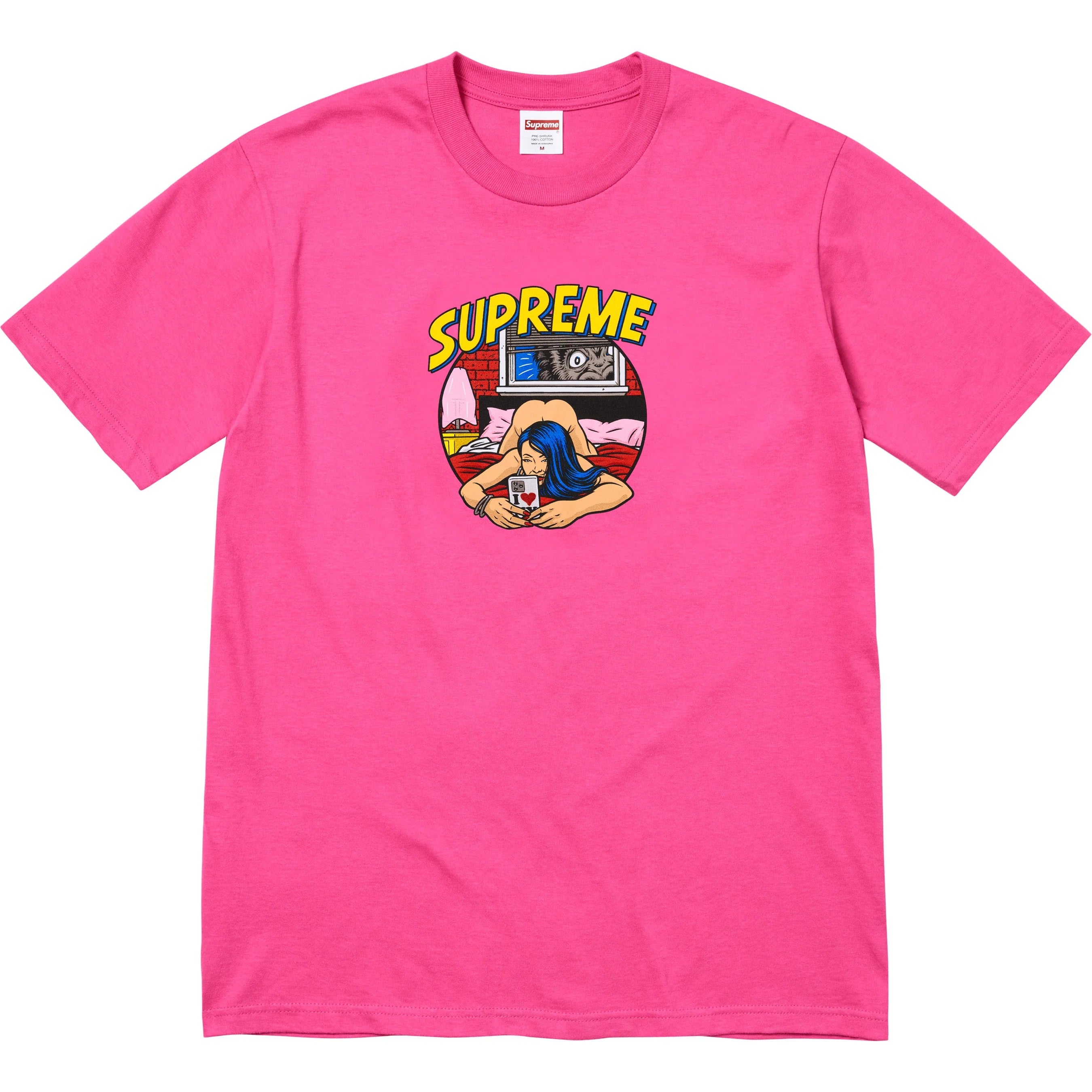 Supreme Bedroom T-Shirt for Women - Soft Cotton Fuchsia Pink Tee - Casual Comfort Fit Top for Lounge, Sleep & Everyday Wear
