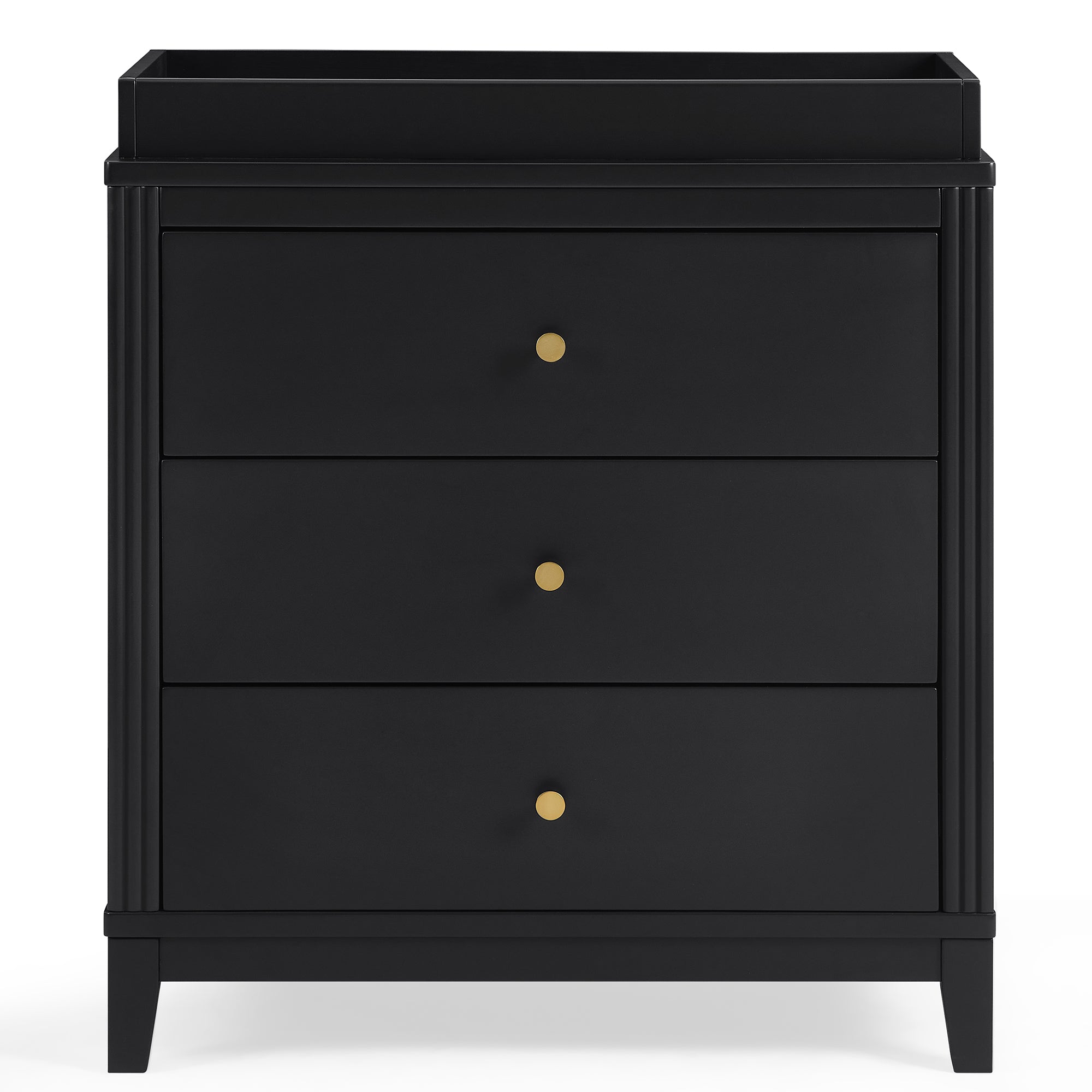 Eloise 3 Drawer Dresser with Changing Top & Interlocking Drawers - Nursery Storage Solution for Baby Clothes, Diapers & Essentials | Modern Baby Changing Table & Dresser Combo for Nursery Organization