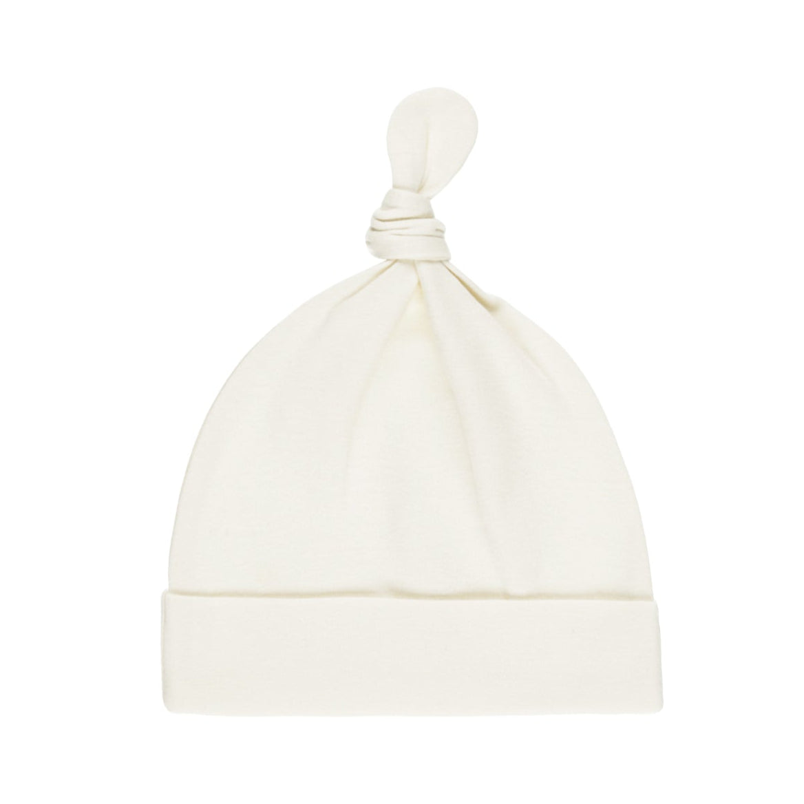 Soft Knotted Baby Hat in Ivory - Cozy & Stylish Newborn Beanie for Boys & Girls - Perfect for Photoshoots, Outings & Everyday Wear