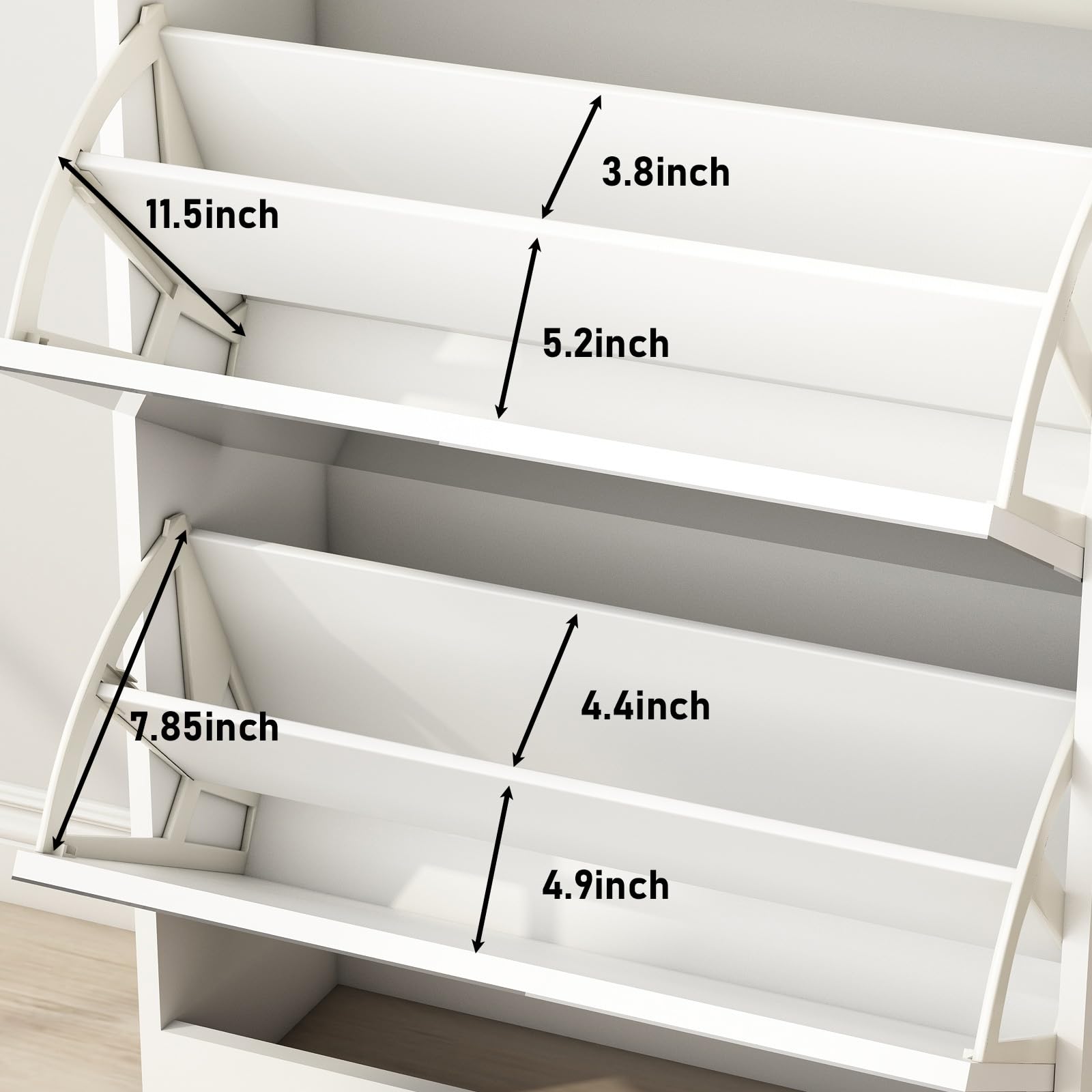 VERYKE Slim Shoe Storage Cabinet with 3 Flip Drawers - Freestanding Entryway Shoe Organizer for Hallway, Closet & Living Room - Space Saving Hidden Shoe Rack for Home & Office Organization