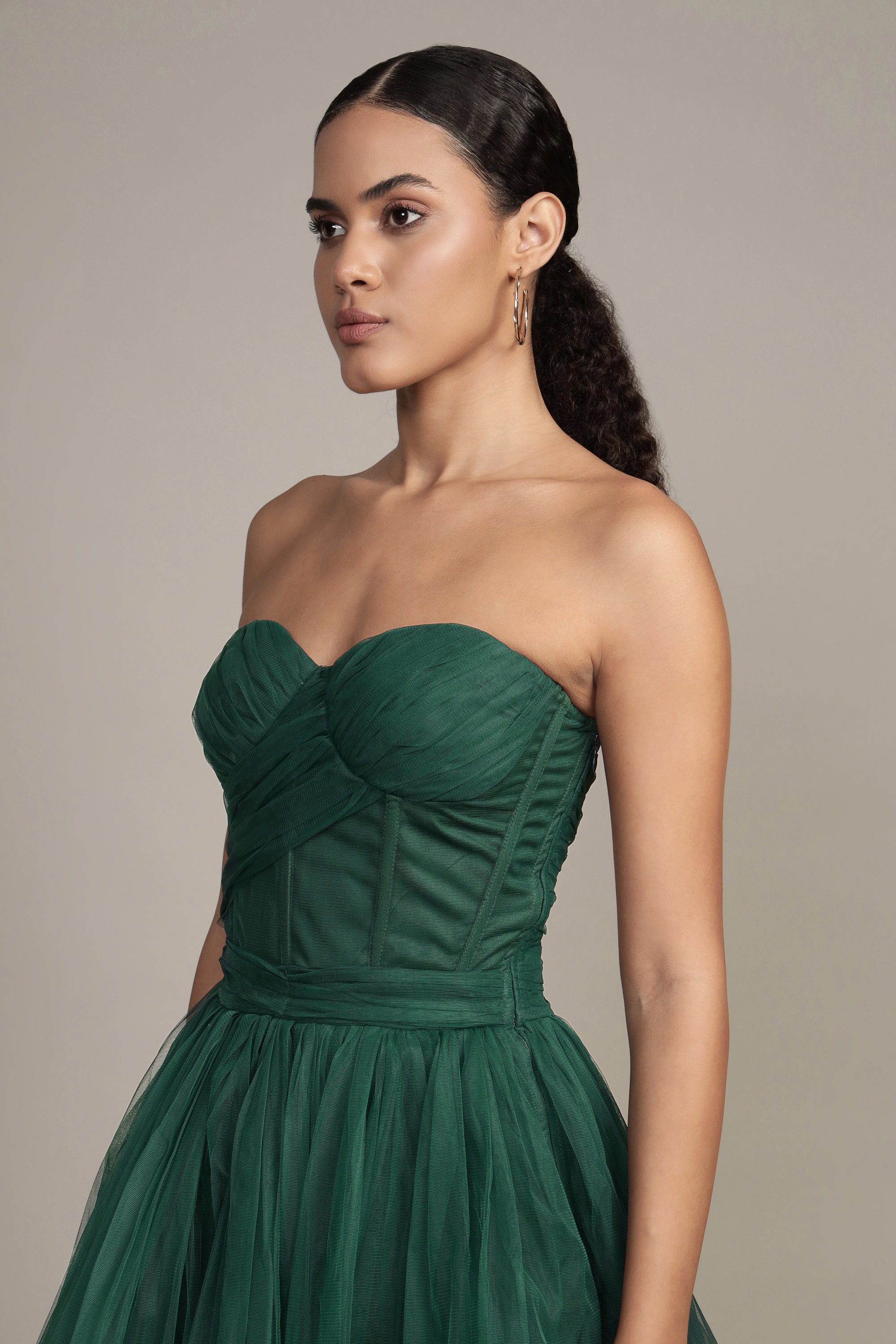 Lauren Green Tulle Mini Dress for Women - Elegant Party Dress for Weddings, Prom, Evening Events & Special Occasions