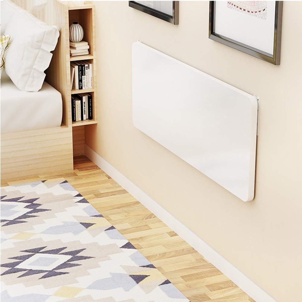 HUAHUA Wall-Mounted Drop-Leaf Folding Table - Space-Saving Kitchen & Dining Desk, Home Office Workstation with 80x50cm White Surface | Perfect for Small Apartments, Dorms & Compact Workspaces