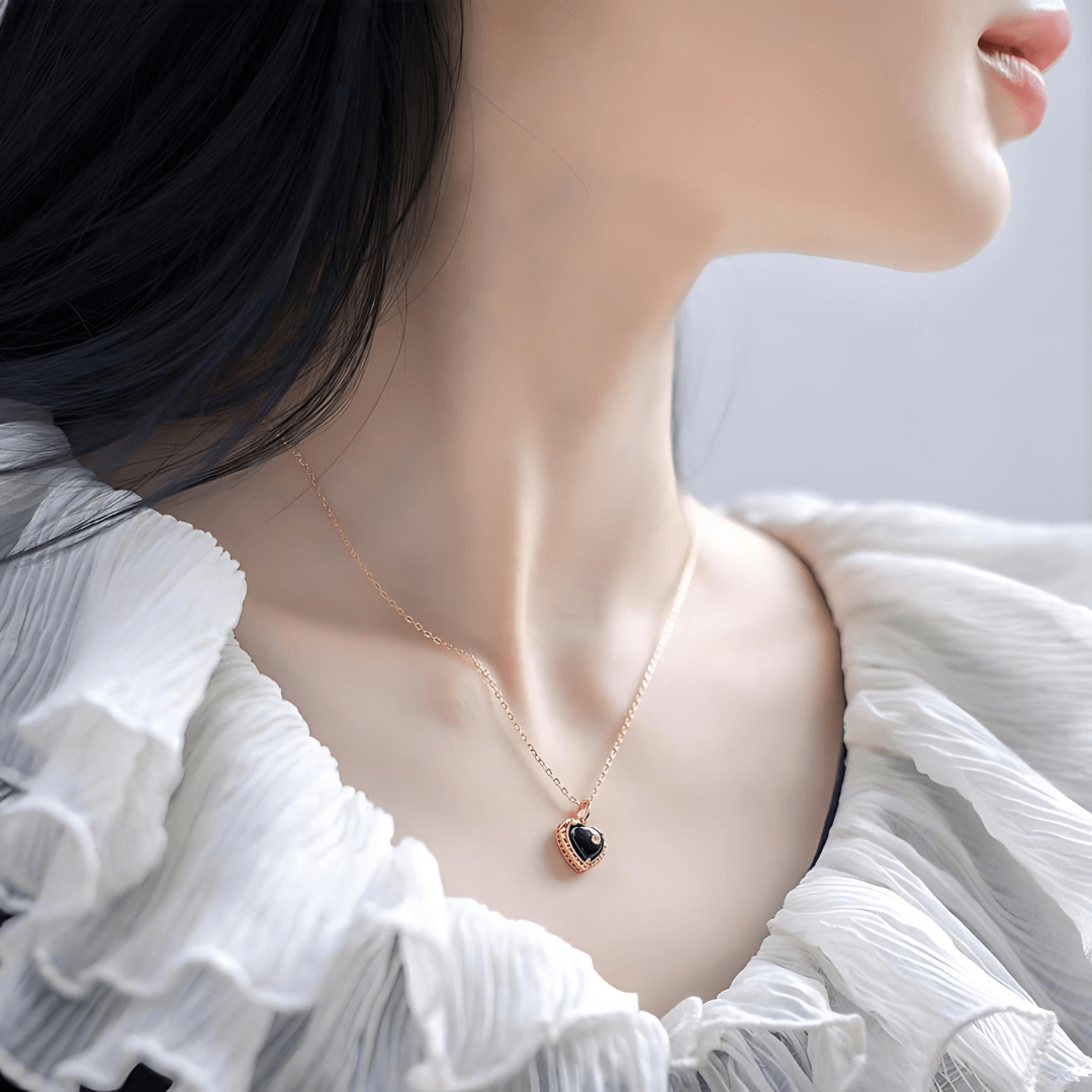 14K Gold Plated Vintage Heart Paua Shell Pendant Necklace for Women - Elegant Gift for Valentine's Day, Anniversary & Special Occasions | TB1111