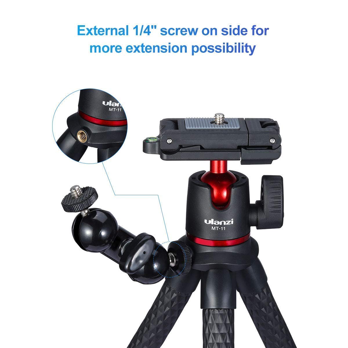 ULANZI Flexible Camera Tripod Stand with Cute LITE Waterproof LED Light - Perfect for Vlogging, Travel Photography & Outdoor Adventures