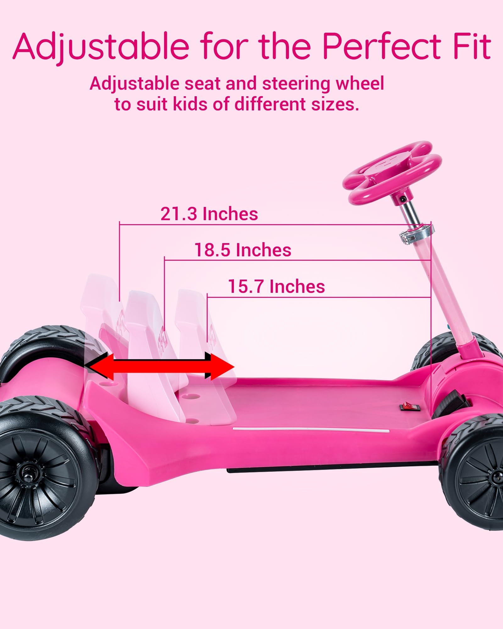 Droyd Zypster Electric Go Kart for Kids - 25V Lithium Ion Battery, Dual 50W Brushed DC Motor (3-6 MPH) - Adjustable Height & Seat - Parental Control - Safe Ride On Toy for Boys & Girls - Perfect for Backyard Fun, Birthday Gifts & Outdoor Adventures