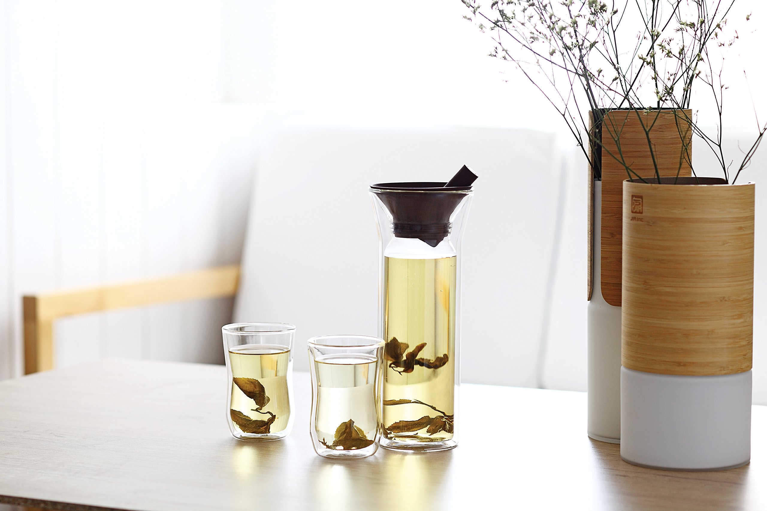 JIA Inc. Transit Series - 10 Inch Tall Modern Dual Vase Set for Home Decor, Wedding Centerpiece, and Office Tabletop Arrangement