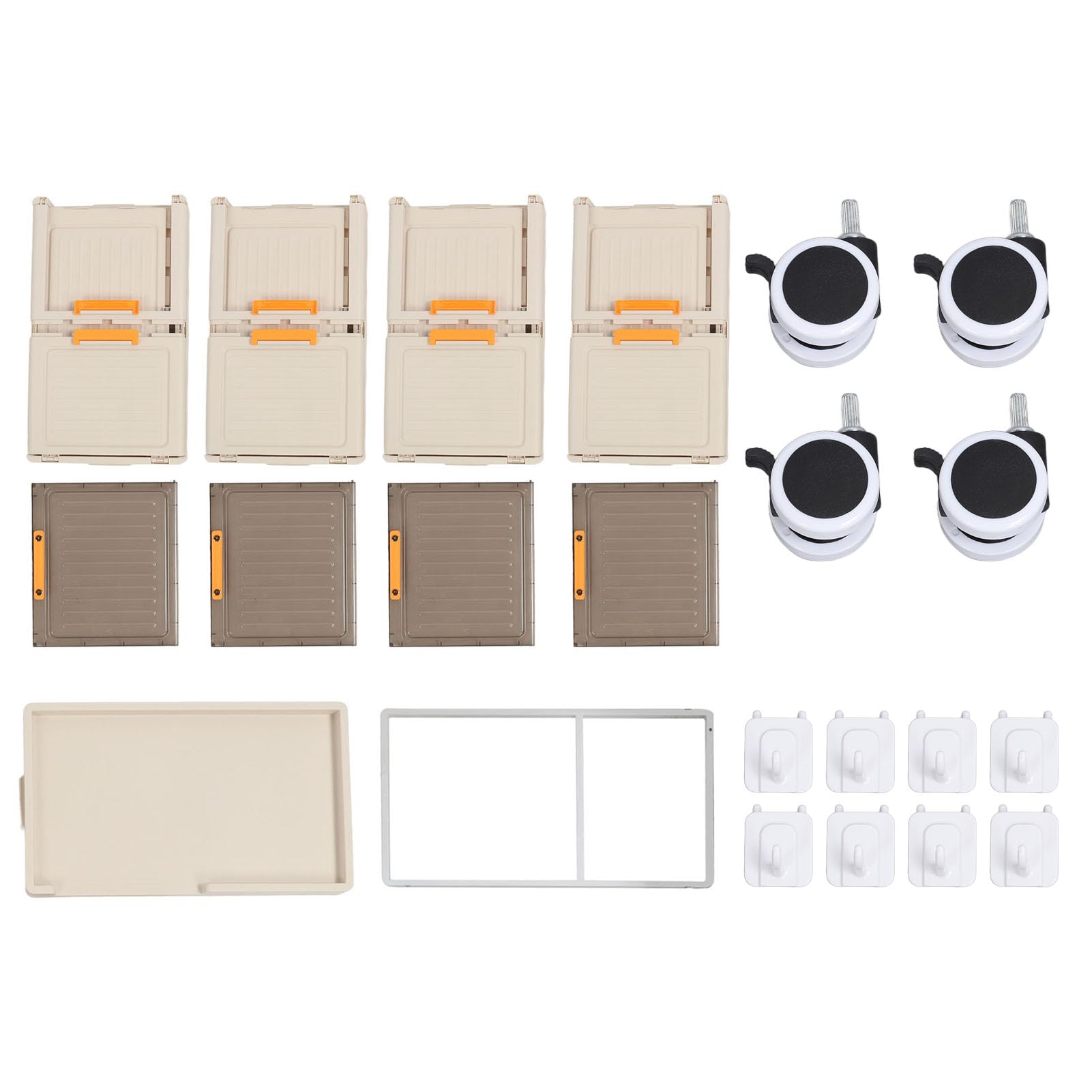 Stackable Foldable Transparent PP Storage Containers - 4 Tier Closet Organizer Box for Books, Snacks & School Supplies | Perfect for Dorm Room, Office & Home Organization