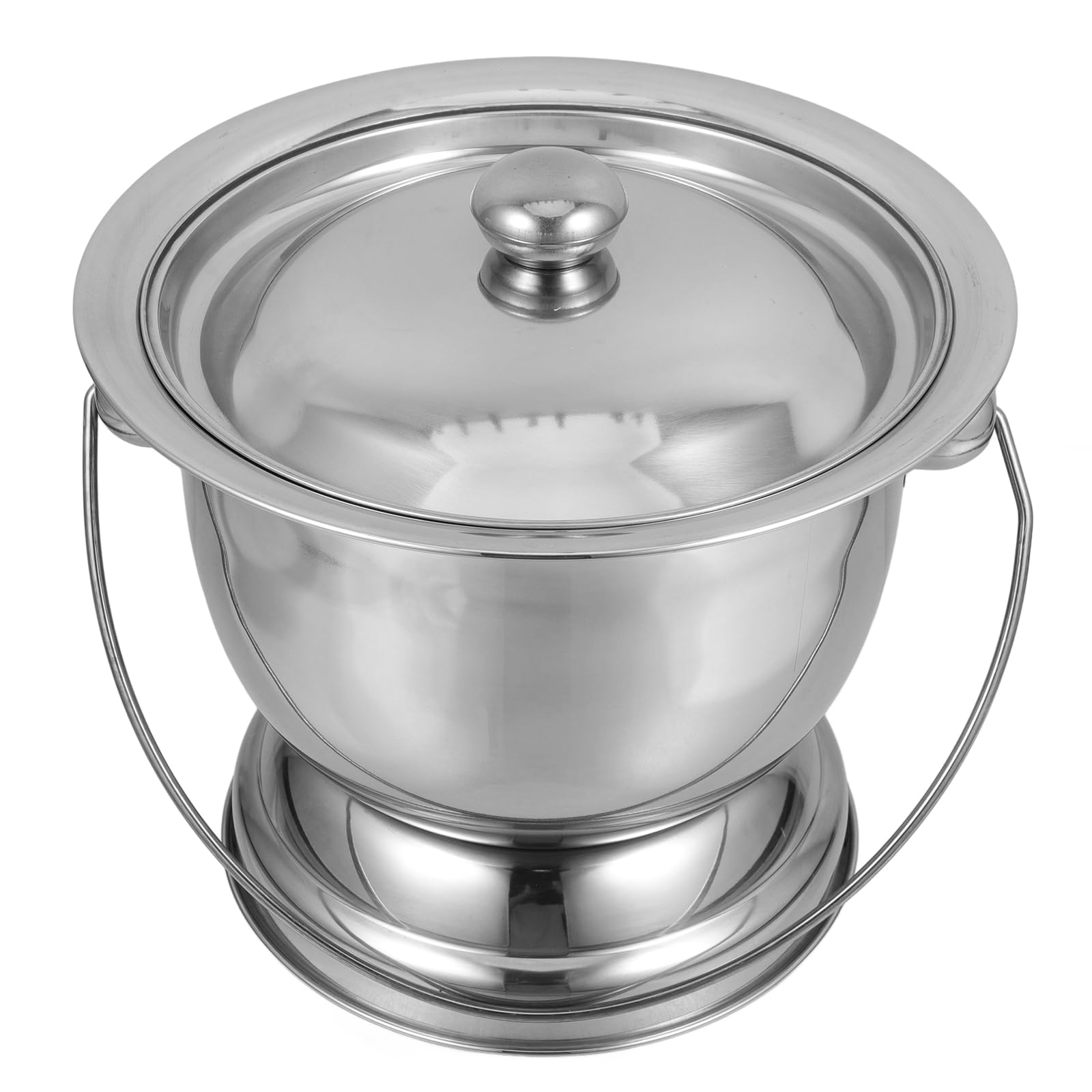Hemoton Stainless Steel Spittoon & Urinal Bucket with Lid - Portable Travel Bedside Chamber Pot for Men & Women - Durable Thickened Design for Home, Hospital & Outdoor Use