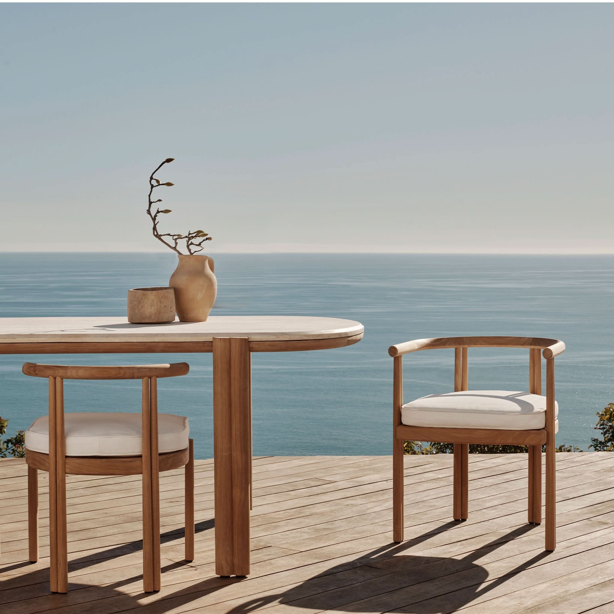 Premium Teak Wood Dining Table for Outdoor & Indoor Use – Cove Pill Design, Weather-Resistant & Durable – Perfect for Patio, Garden, Restaurant, and Home Decor