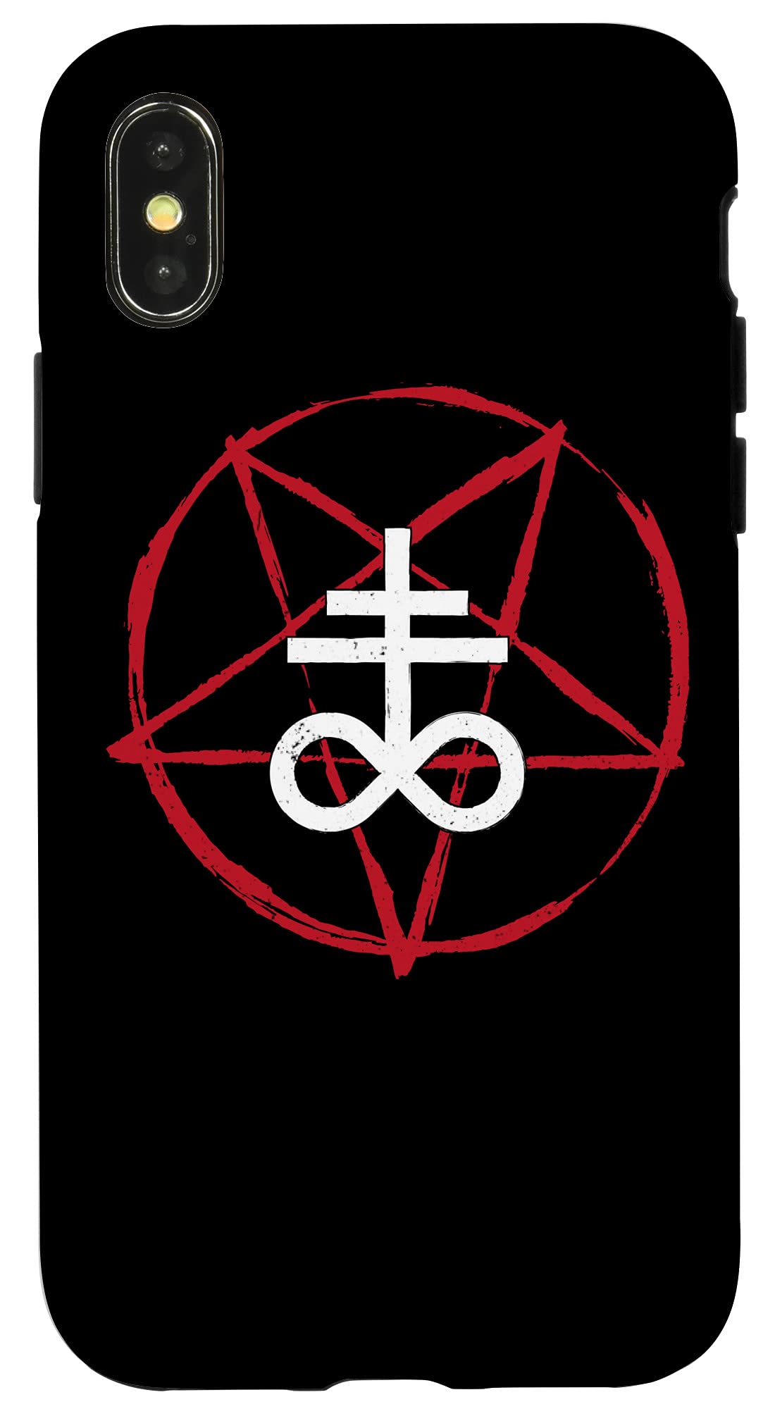 iPhone X/XS Satanic Leviathan Cross & Pentagram Phone Case - Gothic Horror & Metal Fan Accessory for Halloween, Concerts & Dark Aesthetic Lovers